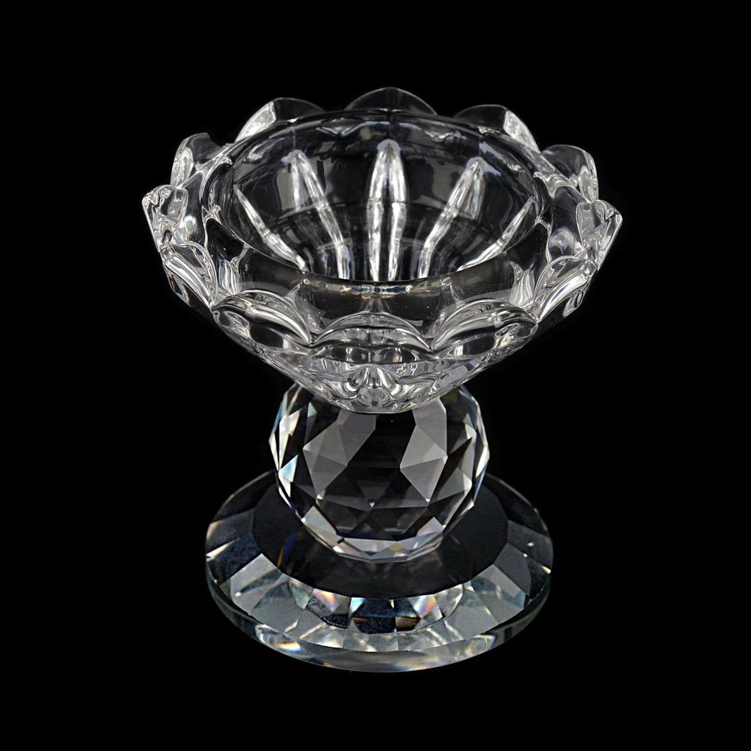 Glass Candle Holders | Gemcut Premium Crystal Glass Prism Votive Candle Holder Stand 2.5″ Tall Candelabra Gemcut Prism