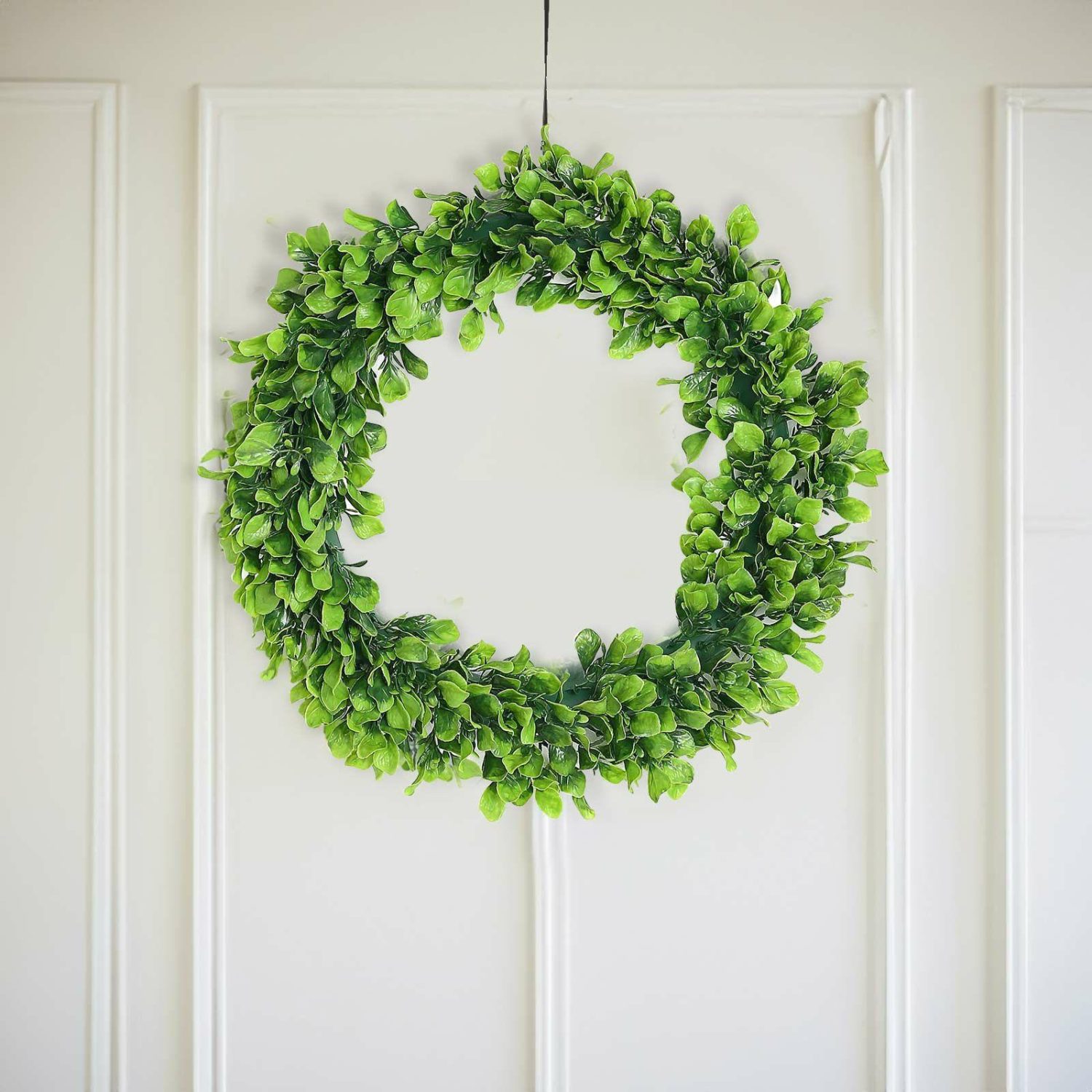 Greenery Vines | 2 Pack Green Artificial Lifelike Jasmine Leaf Spring Wreaths 21″ Flower Garlands Greenery Vines