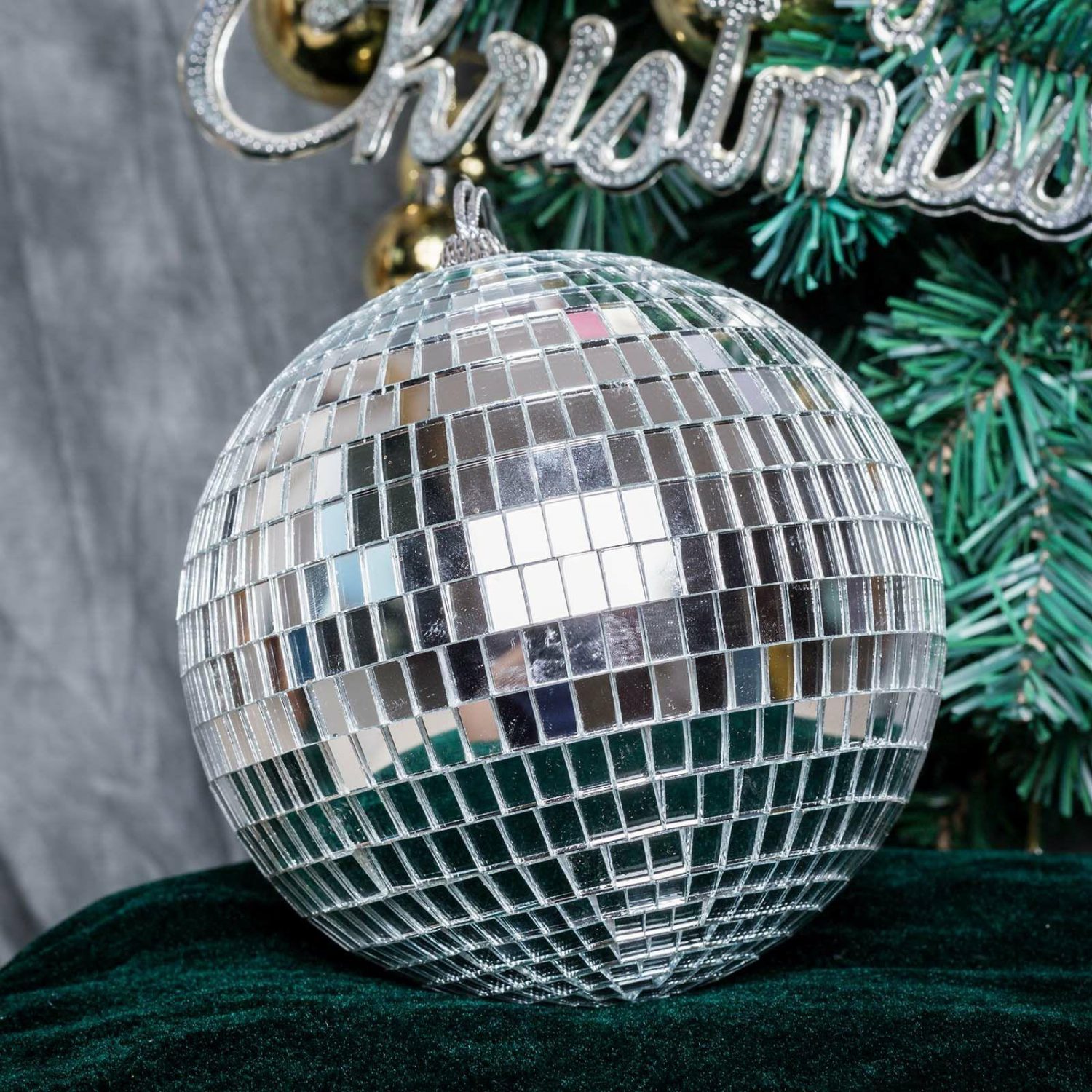 Hanging Lights & Chandelier | 4 Pack Silver Foam Disco Mirror Ball With Hanging Strings, Holiday Christmas Ornaments 6″ Hanging Decors Hanging Lights & Chandelier