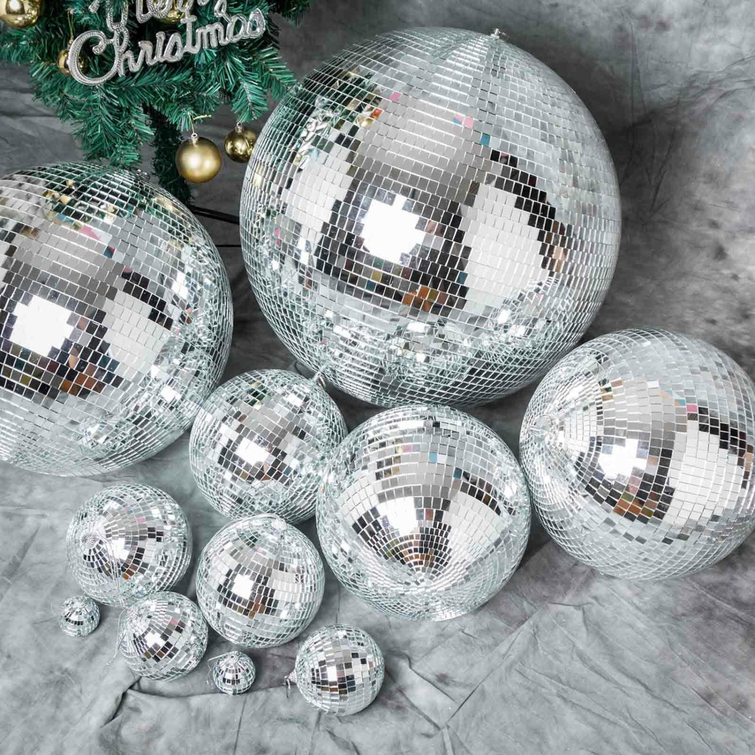 Hanging Lights & Chandelier | Large Silver Foam Disco Mirror Ball With Hanging Swivel Ring, Holiday Party Decor 24″ Display Props Hanging Lights & Chandelier