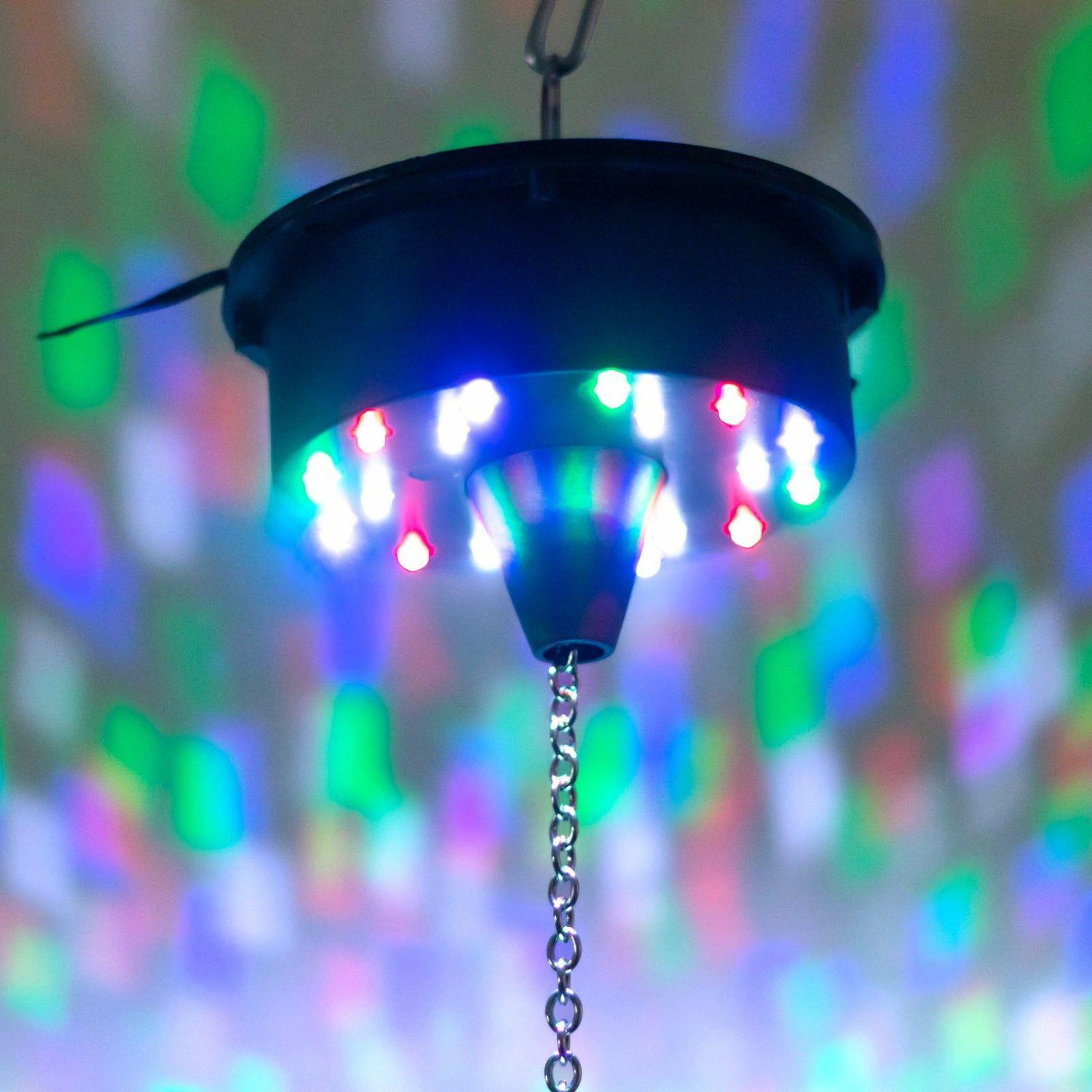 Hanging Lights & Chandelier | LED Light Rotating Heavy Duty Motor For Hanging Mirror Disco Ball, 5 RPM Battery Operated Motor With 8″ Hanging Chain Hanging Decors 18 LEDS