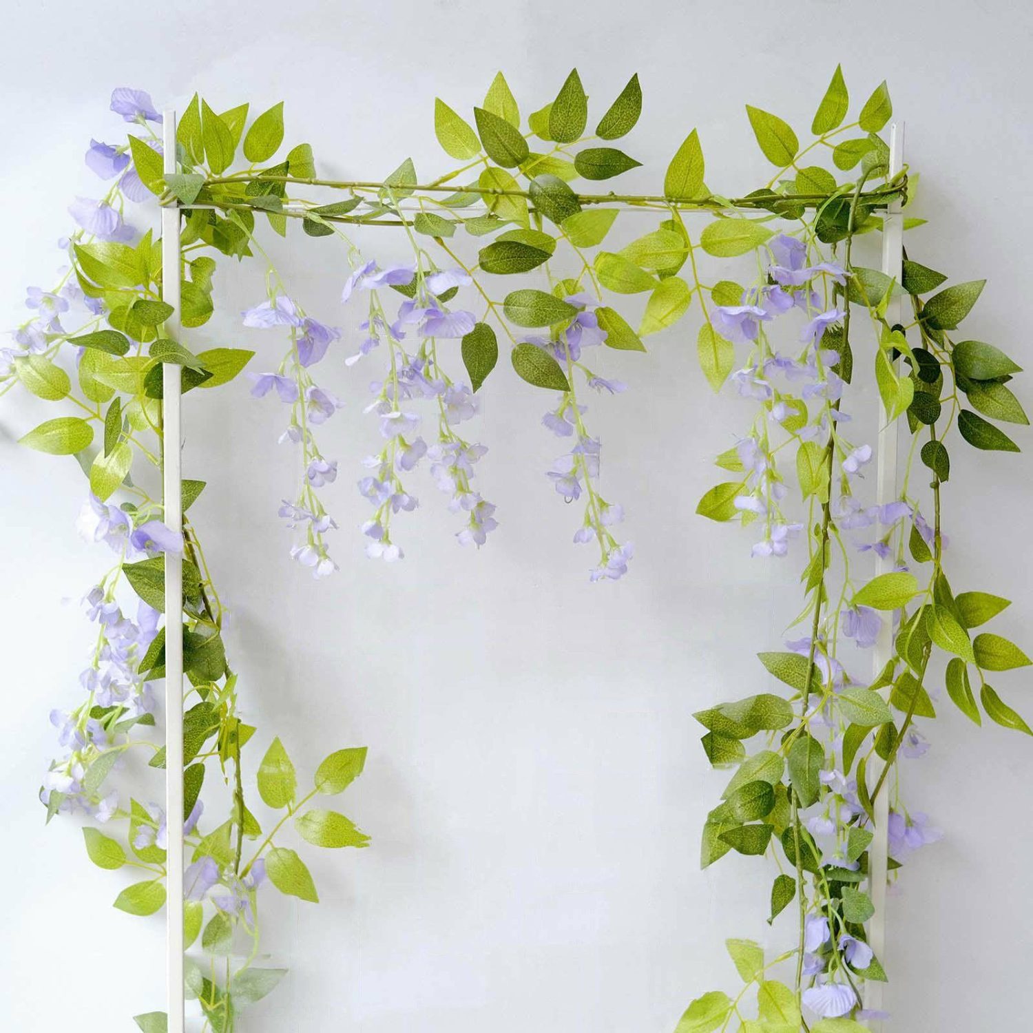 Hanging Plants | 2 Pack Lavender Lilac Silk Wisteria Flower Garland Hanging Vines, Artificial Floral Garland Wedding Arch Decor – 6ft Flower Garlands Hanging Plants