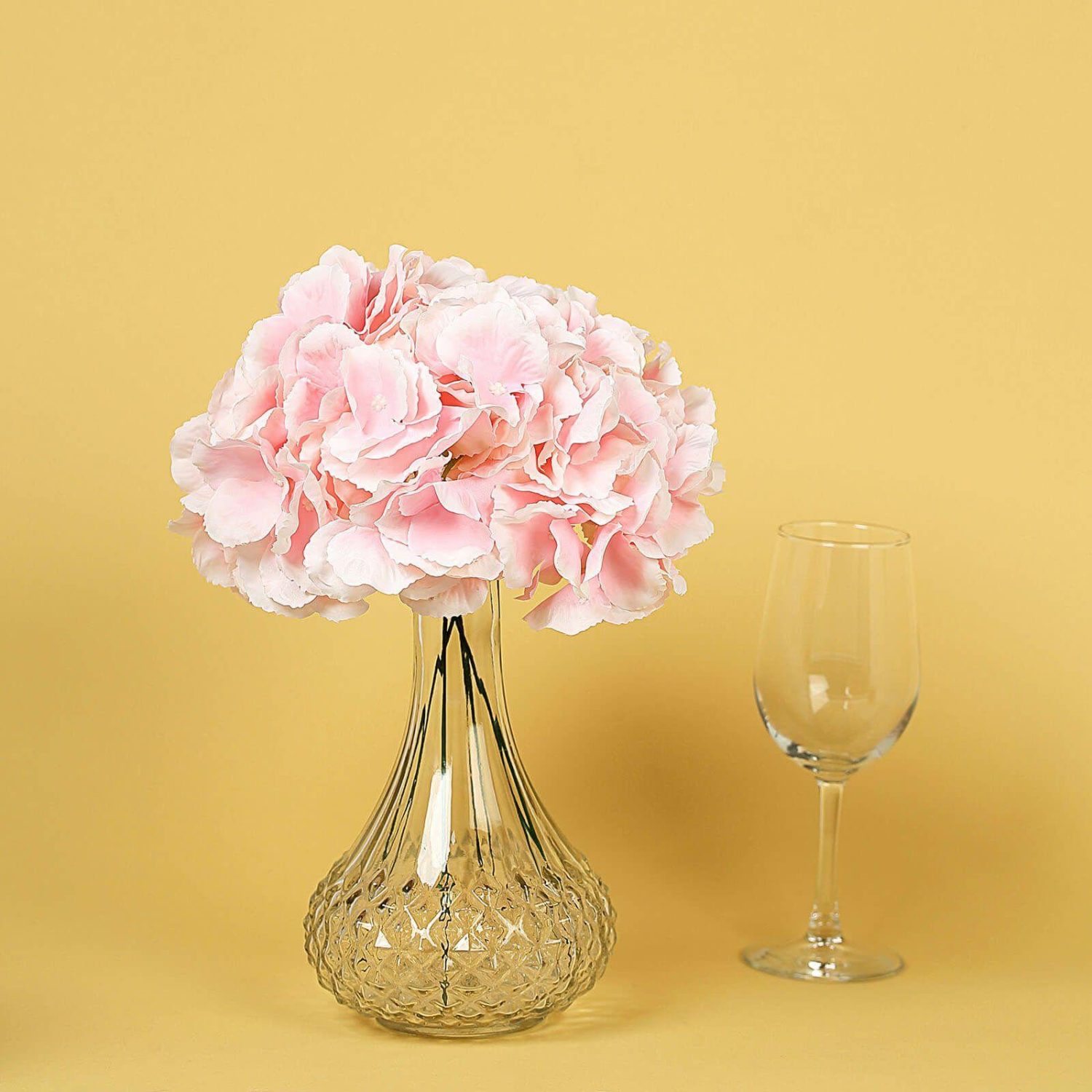 Hydrangea & Carnation Mums | 10 Flower Head and Stems Pink Artificial Satin Hydrangeas, DIY Arrangement Artificial Flowers Hydrangea & Carnation Mums