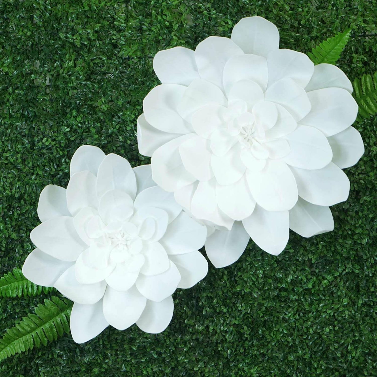 Large Floral Décor | 2 Pack White Real-Like Soft Foam Craft Daisy Flower Heads 24″ Accent Flowers Large Floral Décor