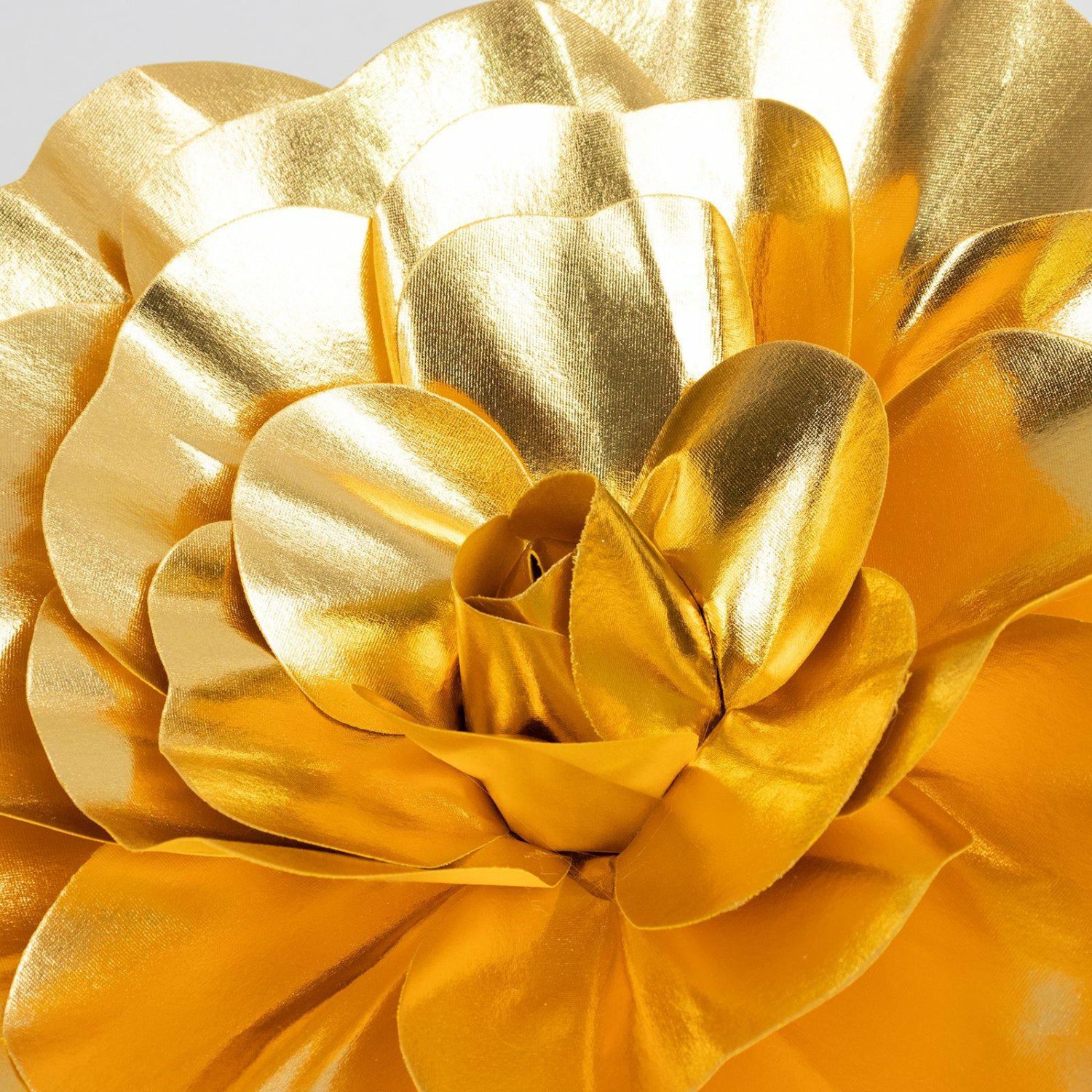 Large Floral Décor | 4 Pack Large Metallic Gold Real Touch Artificial Foam DIY Craft Roses 16″ Accent Flowers Gold