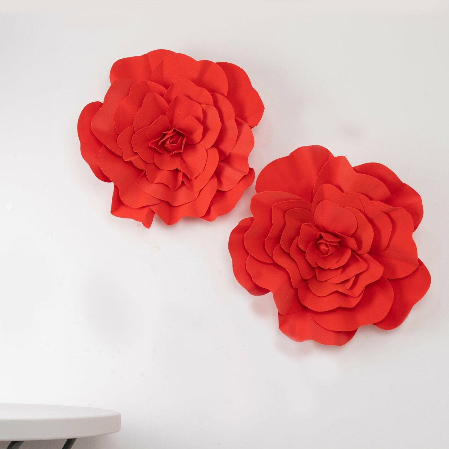 Large Floral Décor | 4 Pack Large Red Real Touch Artificial Foam DIY Craft Roses 16″ Accent Flowers Large Floral Décor