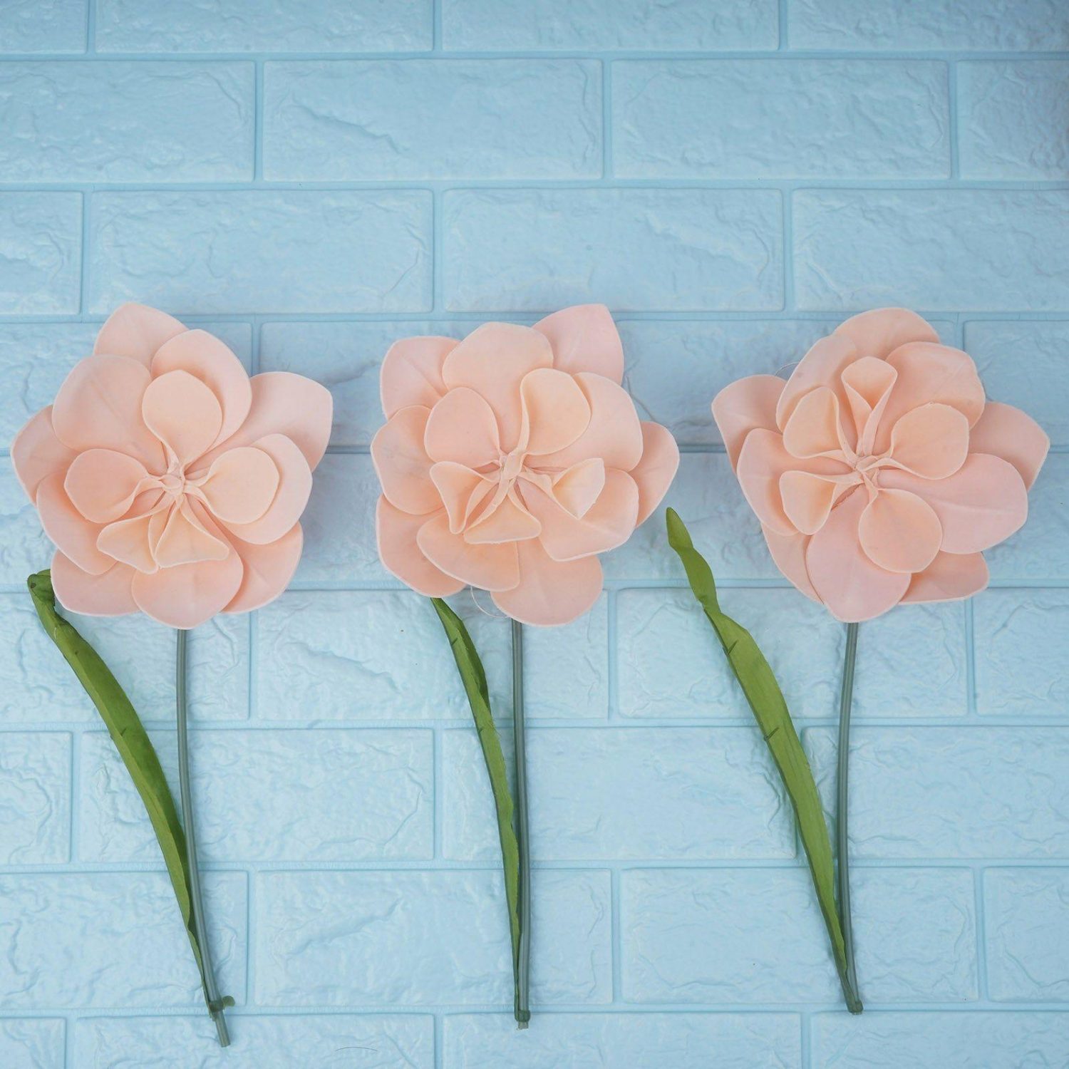 Large Floral Décor | 6 Pack Blush Daisy Large Foam Flowers Wall Backdrop Decoration 8″ Accent Flowers Blush