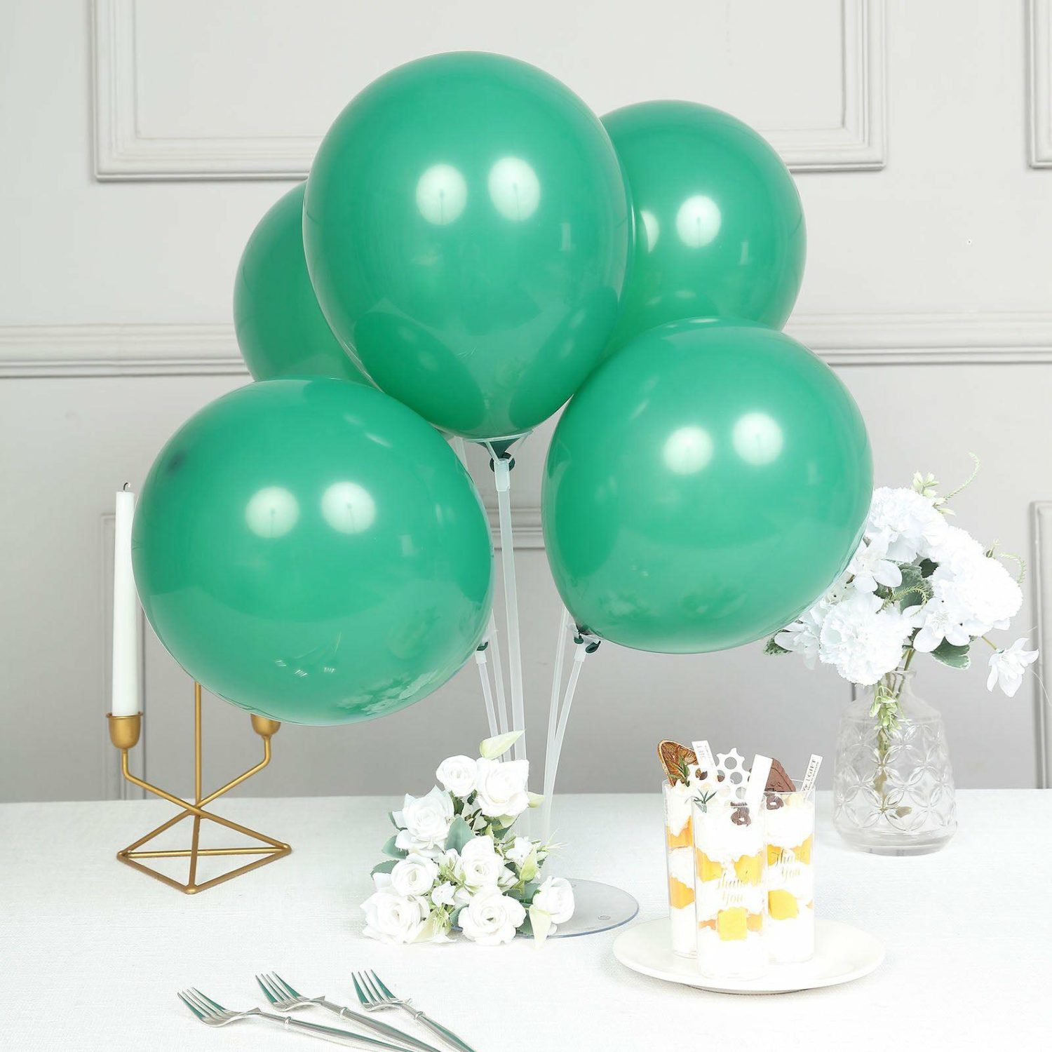 Latex Balloons | 25 Pack Matte Pastel Hunter Emerald Green Helium/Air Latex Party Balloons 12″ Balloons Hunter Emerald Green