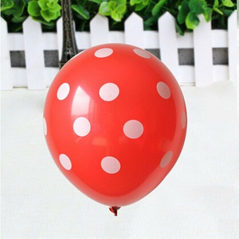 Latex Balloons | 25 Pack Red and White Fun Polka Dot Latex Party Balloons 12″ Balloons Latex Balloons