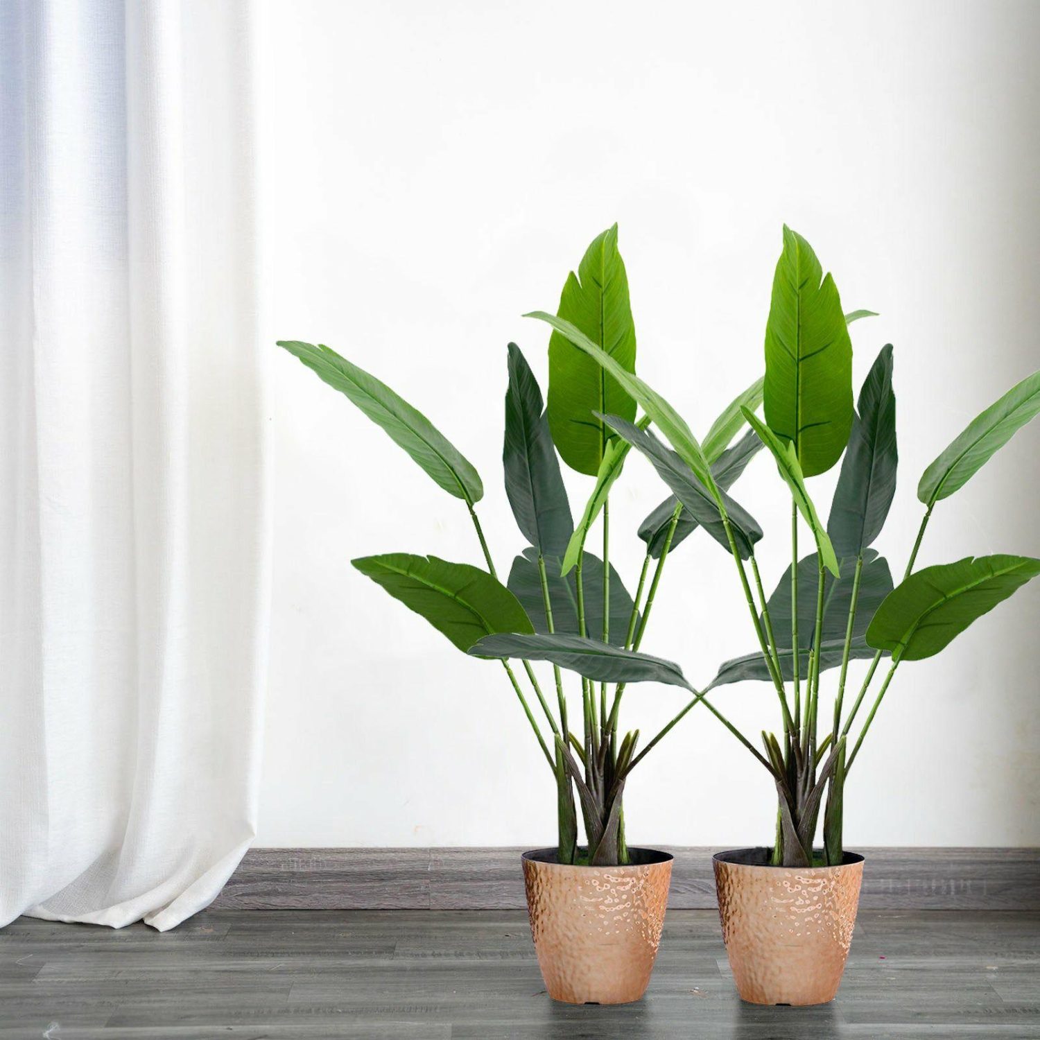 Leaf & Fern Bushes | 2 Pack Faux Potted Bird of Paradise Plant 3ft Artificial Plants Leaf & Fern Bushes