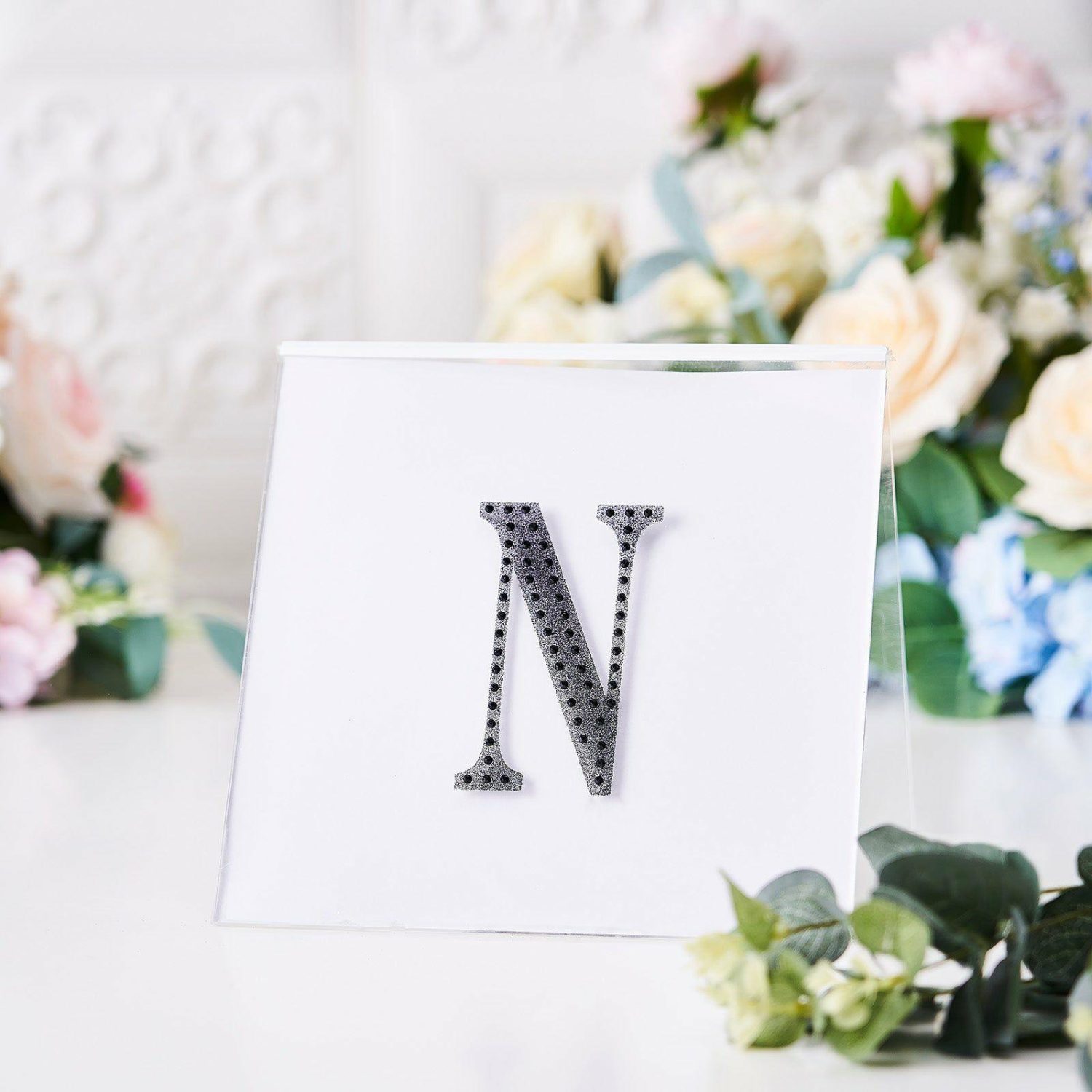 Letters & Table Numbers | Black Decorative Rhinestone Alphabet “N” Letter Stickers DIY Crafts 4″ Letters & Table Numbers Letters & Table Numbers