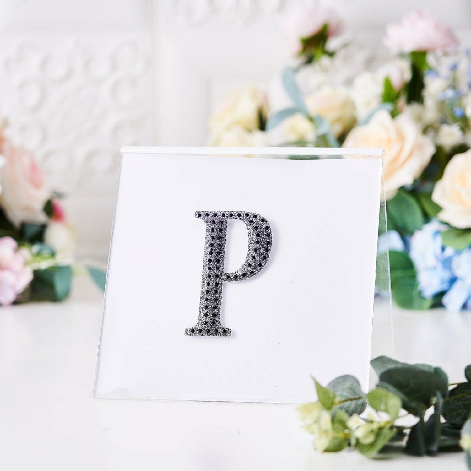 Letters & Table Numbers | Black Decorative Rhinestone Alphabet “P” Letter Stickers DIY Crafts 4″ Letters & Table Numbers Letters & Table Numbers