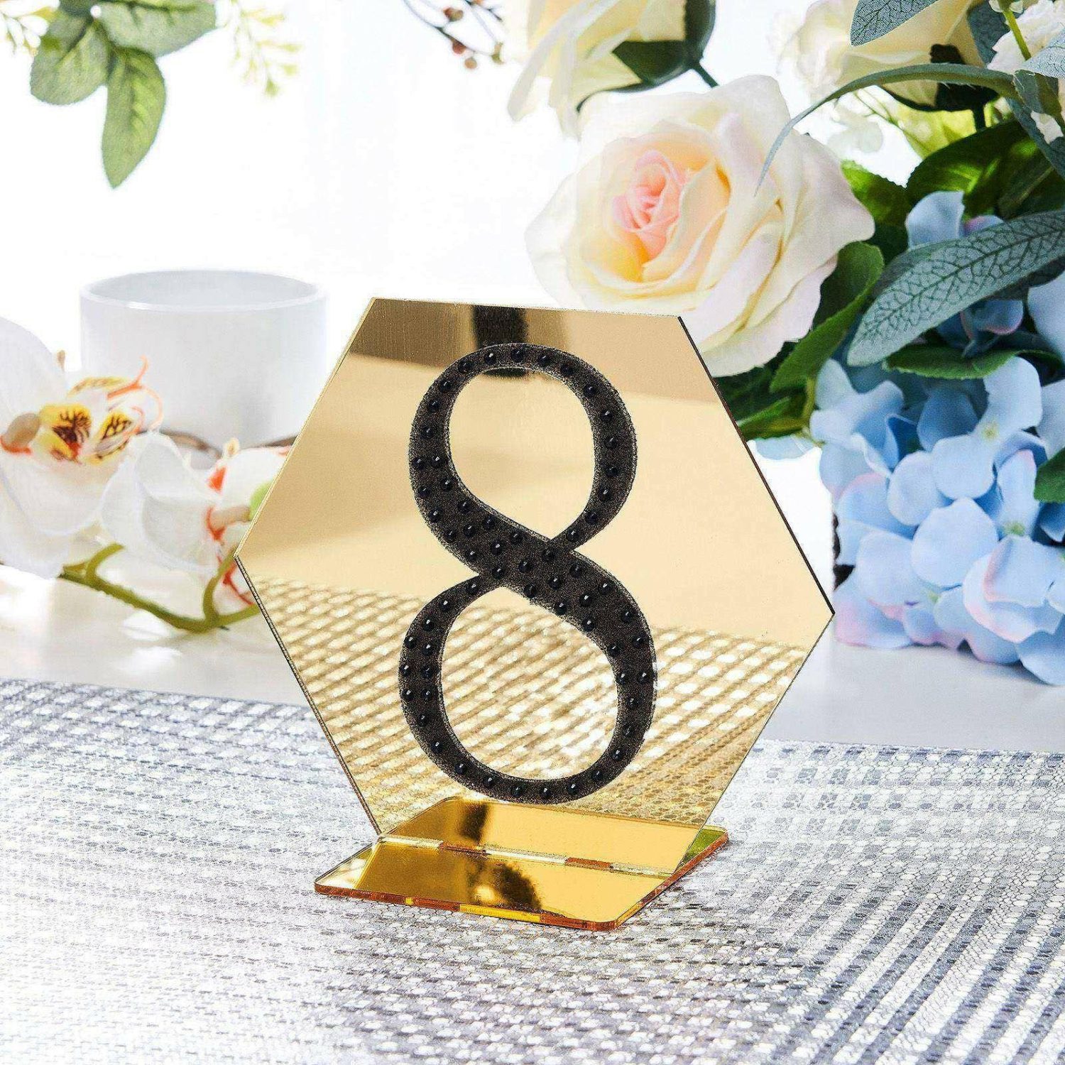 Letters & Table Numbers | Black Decorative Rhinestone Number “8” Stickers DIY Crafts 4″ Letters & Table Numbers 8