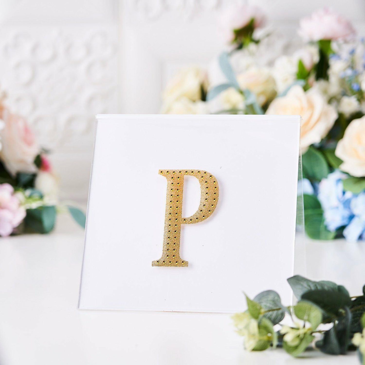 Letters & Table Numbers | Gold Decorative Rhinestone Alphabet “P” Letter Stickers DIY Crafts 4″ Letters & Table Numbers Letters & Table Numbers