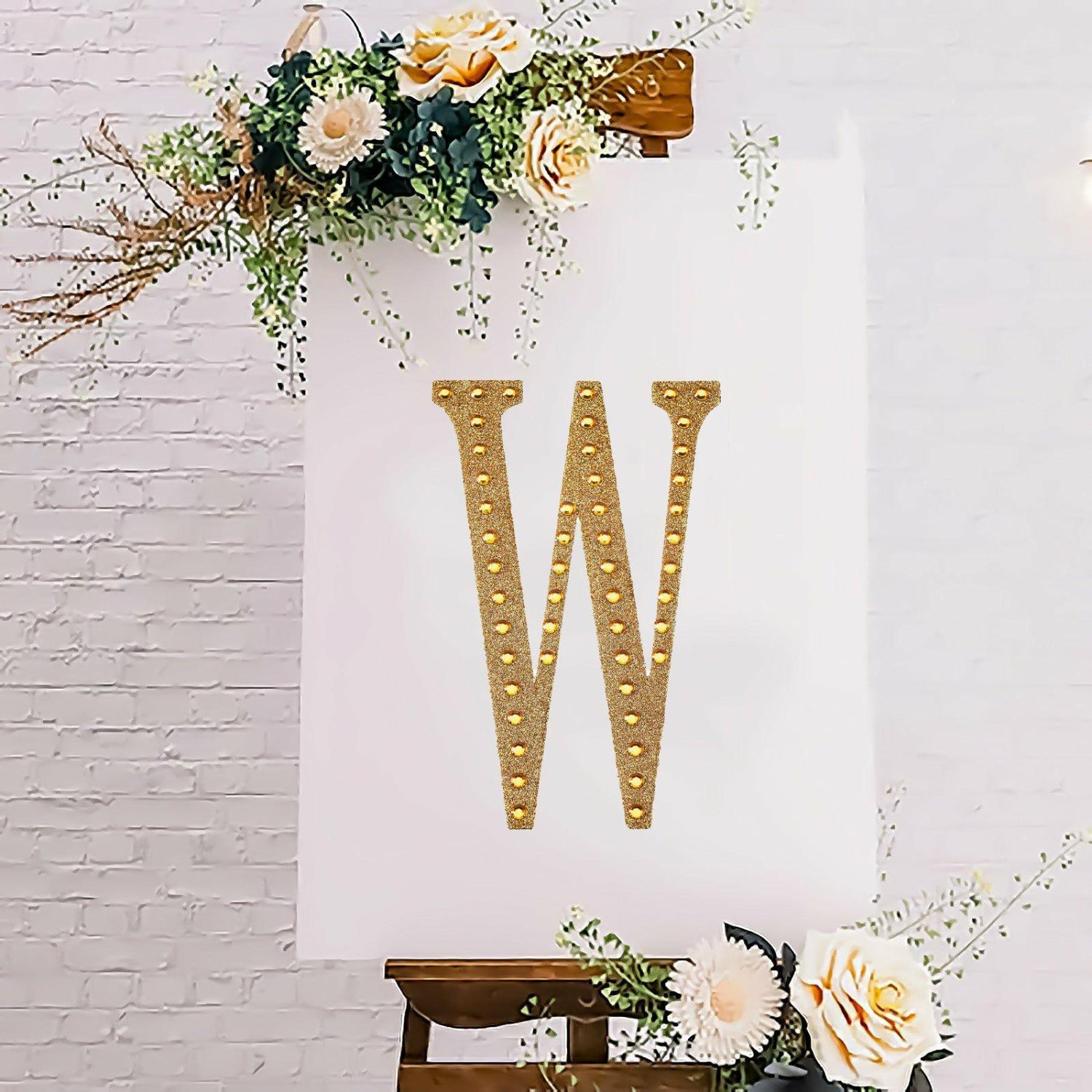 Letters & Table Numbers | Gold Decorative Rhinestone Alphabet “W” Letter Stickers DIY Crafts 8″ Letters & Table Numbers Letters & Table Numbers