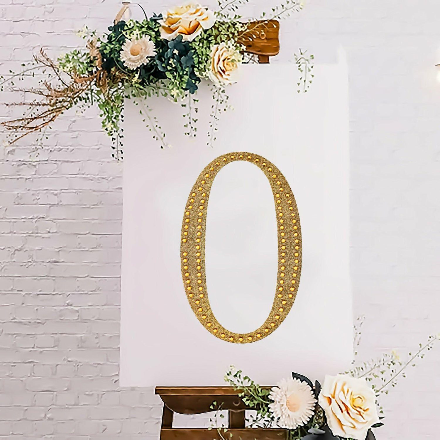 Letters & Table Numbers | Gold Decorative Rhinestone Number “0” Stickers DIY Crafts 8″ Letters & Table Numbers Letters & Table Numbers