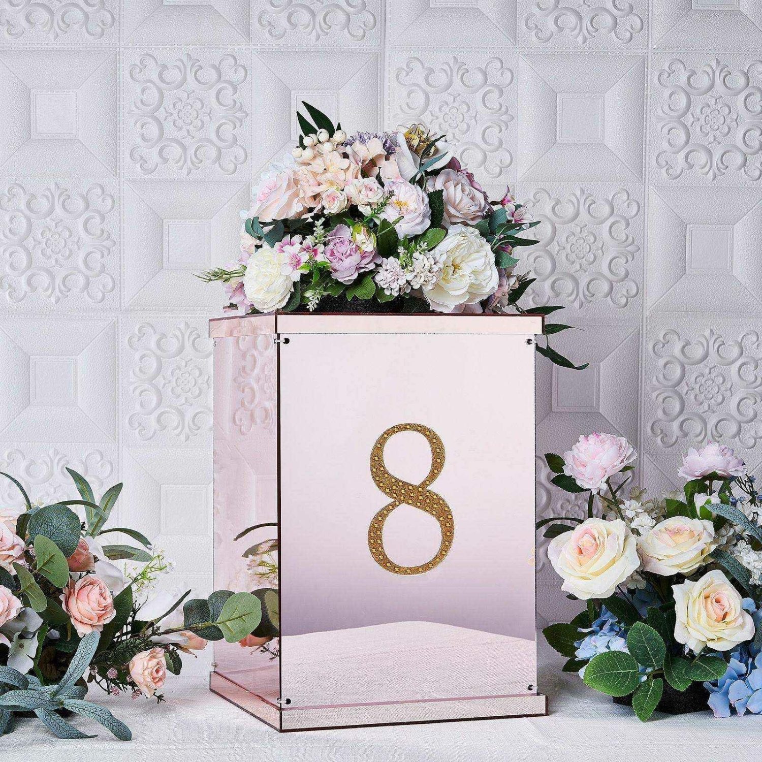 Letters & Table Numbers | Gold Decorative Rhinestone Number “8” Stickers DIY Crafts 6″ Letters & Table Numbers 8