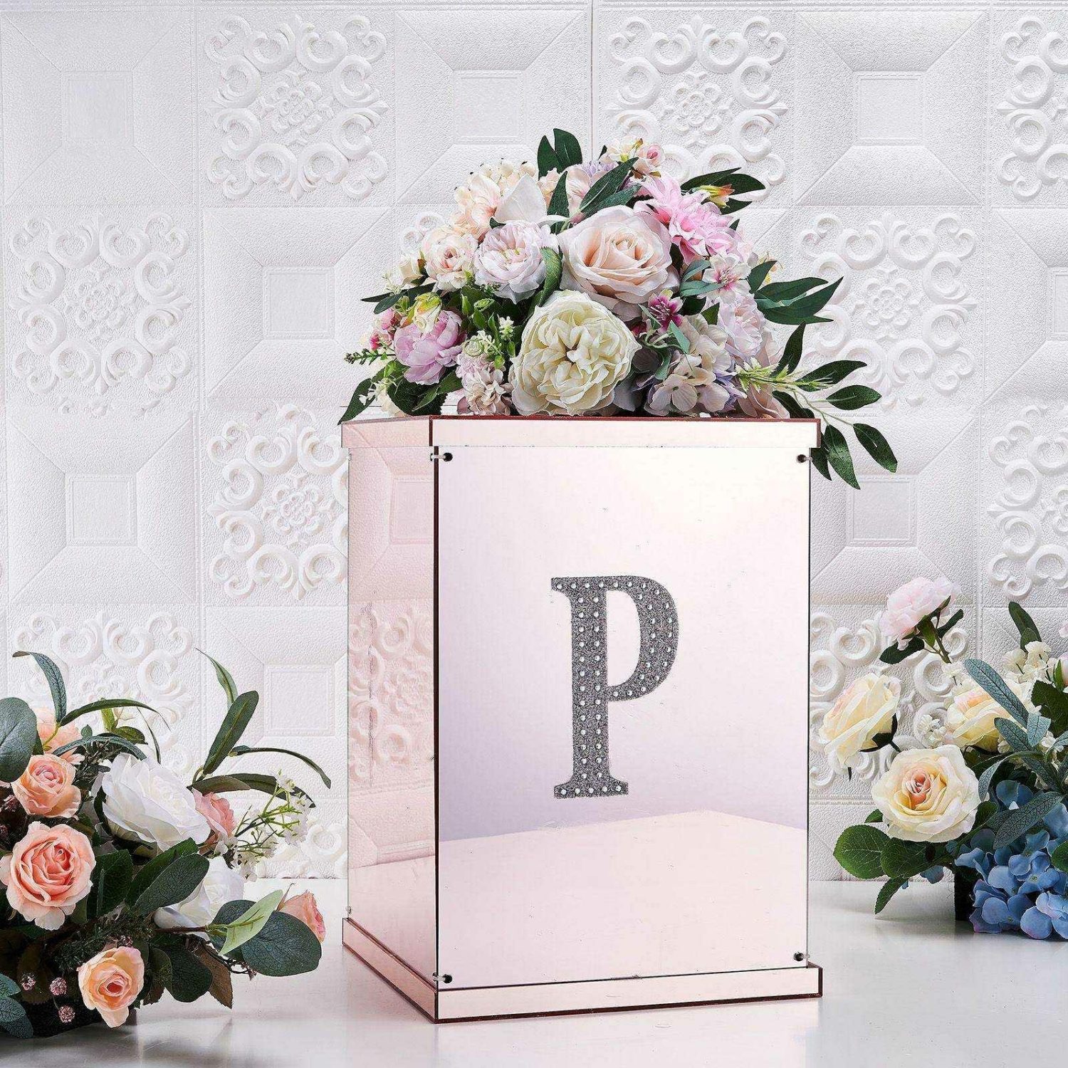 Letters & Table Numbers | Silver Decorative Rhinestone Alphabet “P” Letter Stickers DIY Crafts 6″ Letters & Table Numbers Letters & Table Numbers