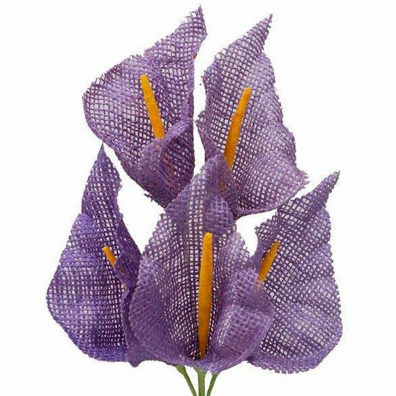 Lily & Tulips | 5 Bushes Lavender Lilac Artificial Burlap Calla Lilies, Craft Flowers 25 Pcs 19″ Artificial Flowers Lavender Lilac