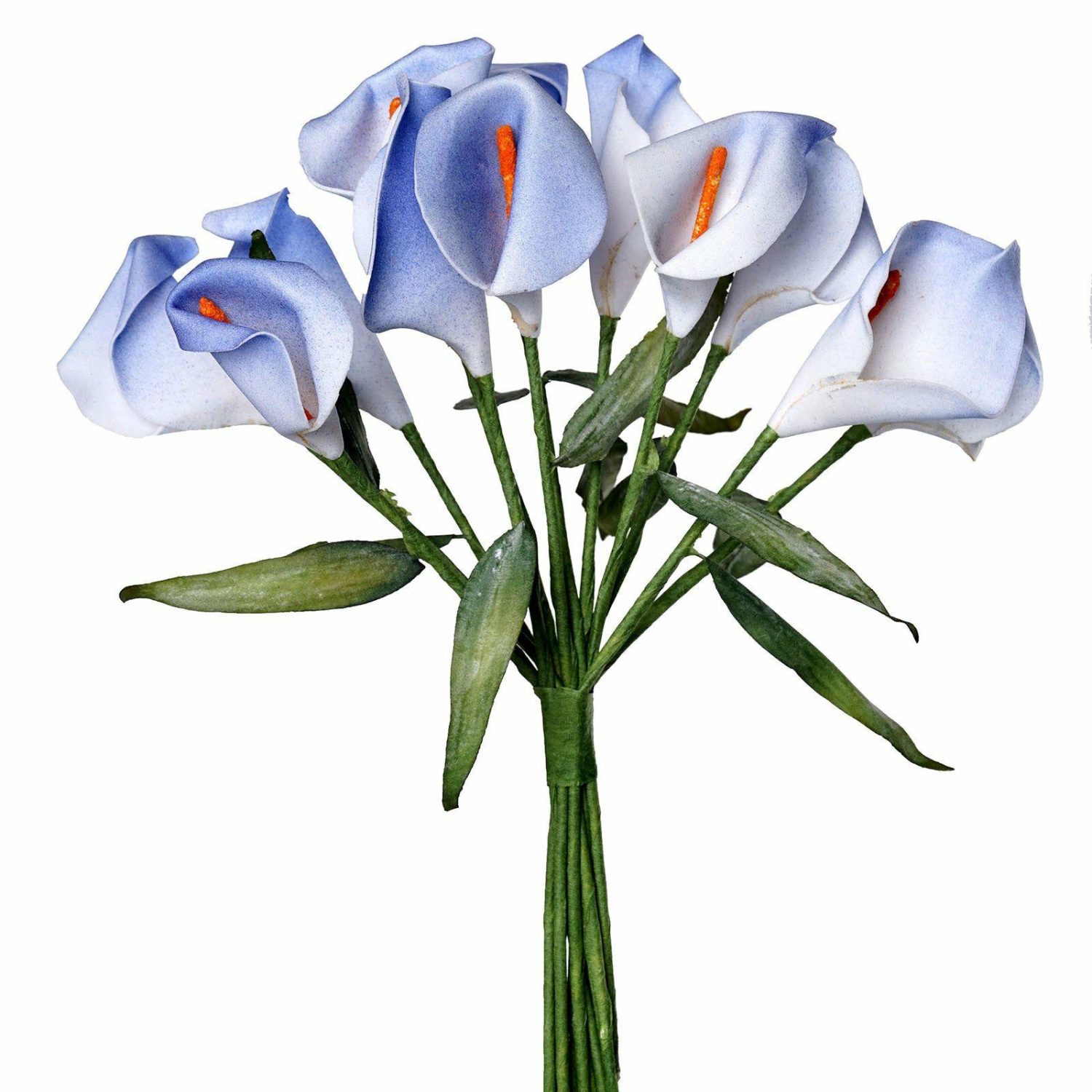 Lily & Tulips | 60 Stems Mini Blue Artificial Foam Like Single Calla Lily Flowers Artificial Flowers Lily & Tulips