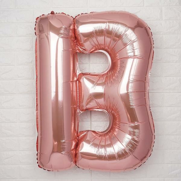 Number & Letter Balloons | Metallic Rose Gold Mylar Foil Helium Air Alphabet “Letter and Number” Balloons 40″ Balloons Number & Letter Balloons