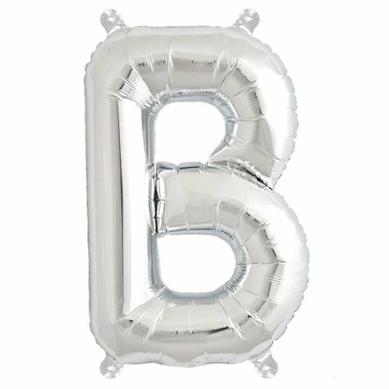 Number & Letter Balloons | Shiny Metallic Silver Mylar Foil Alphabet “Letter and Number” Balloons 16″ Balloons Number & Letter Balloons