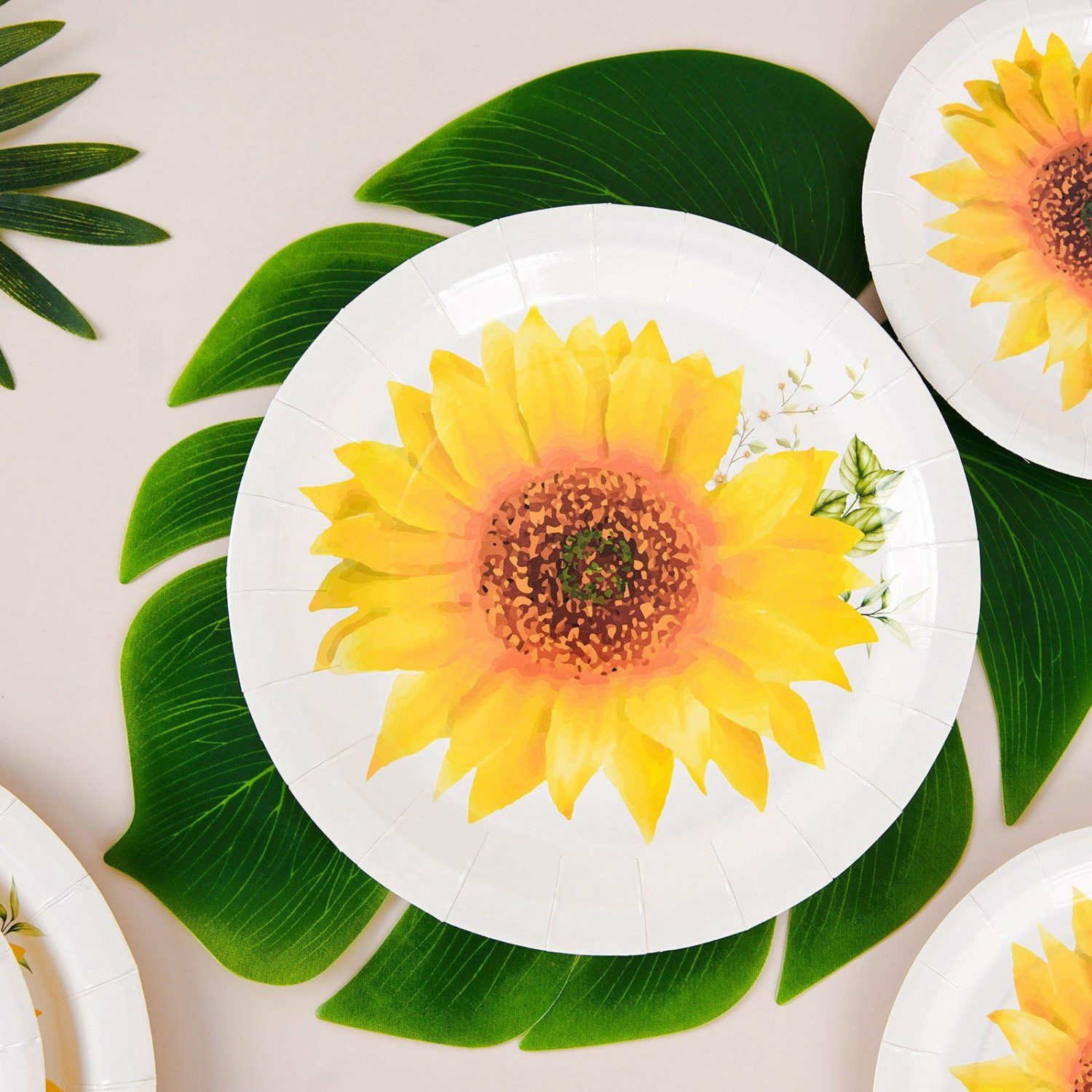 Paper Dinner Plates | 25 Pack Sunflower Premium Dinner Paper Plates, Disposable Party Plates 9″ Disposable Tableware Paper Dinner Plates