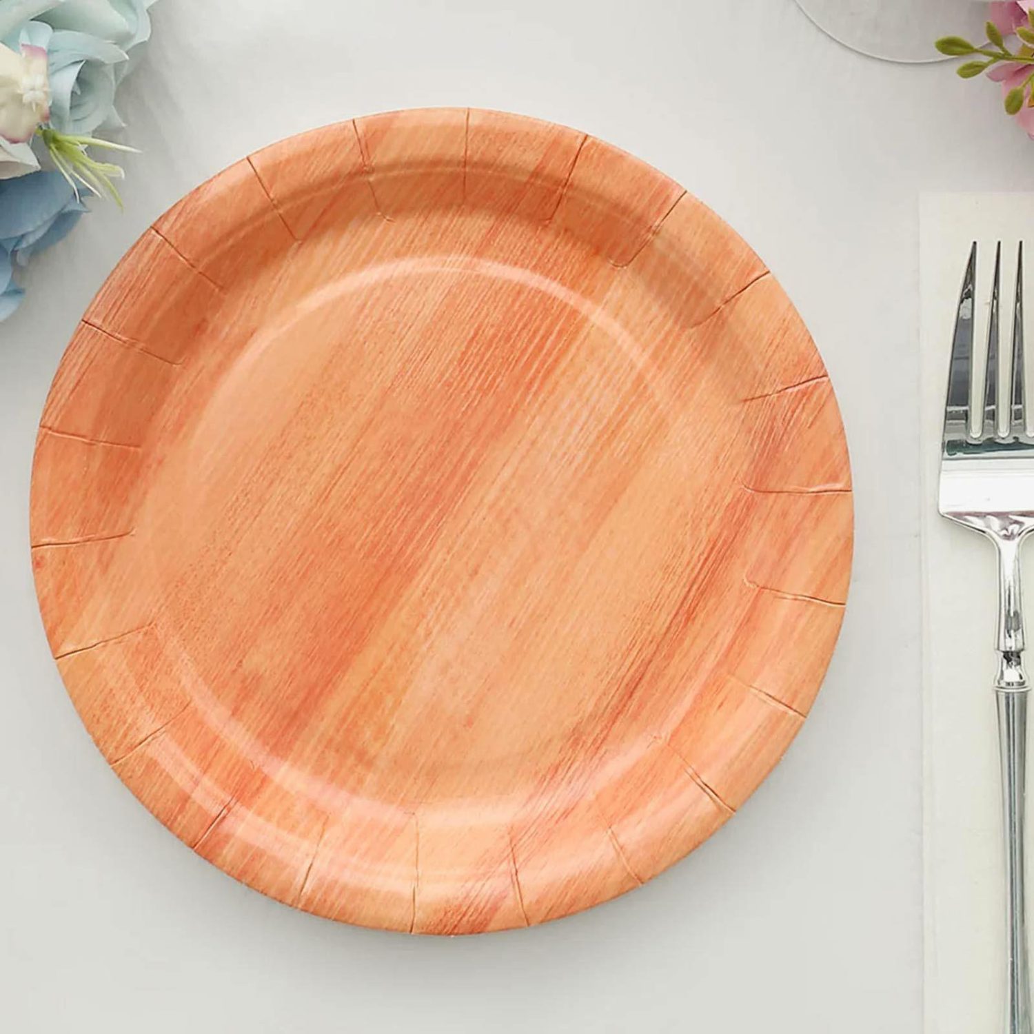 Paper Salad/Dessert Plates | 25 Pack Natural Farmhouse Wood Grain Paper Dessert Plates, Rustic Disposable Appetizer Salad Party Plates 7″ Disposable Tableware Paper Salad/Dessert Plates