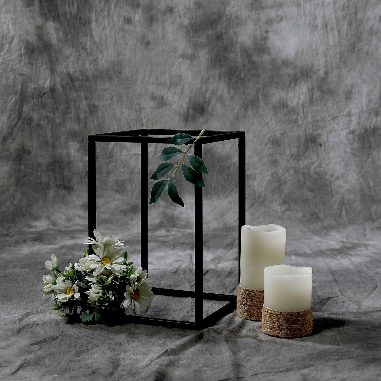 Pillar & Pedestal Display Stands | 2 Pack Rectangular Matte Black Metal Wedding Flower Stand, Geometric Column Frame Centerpiece 12″ Pillar & Pedestal Display Stands Black