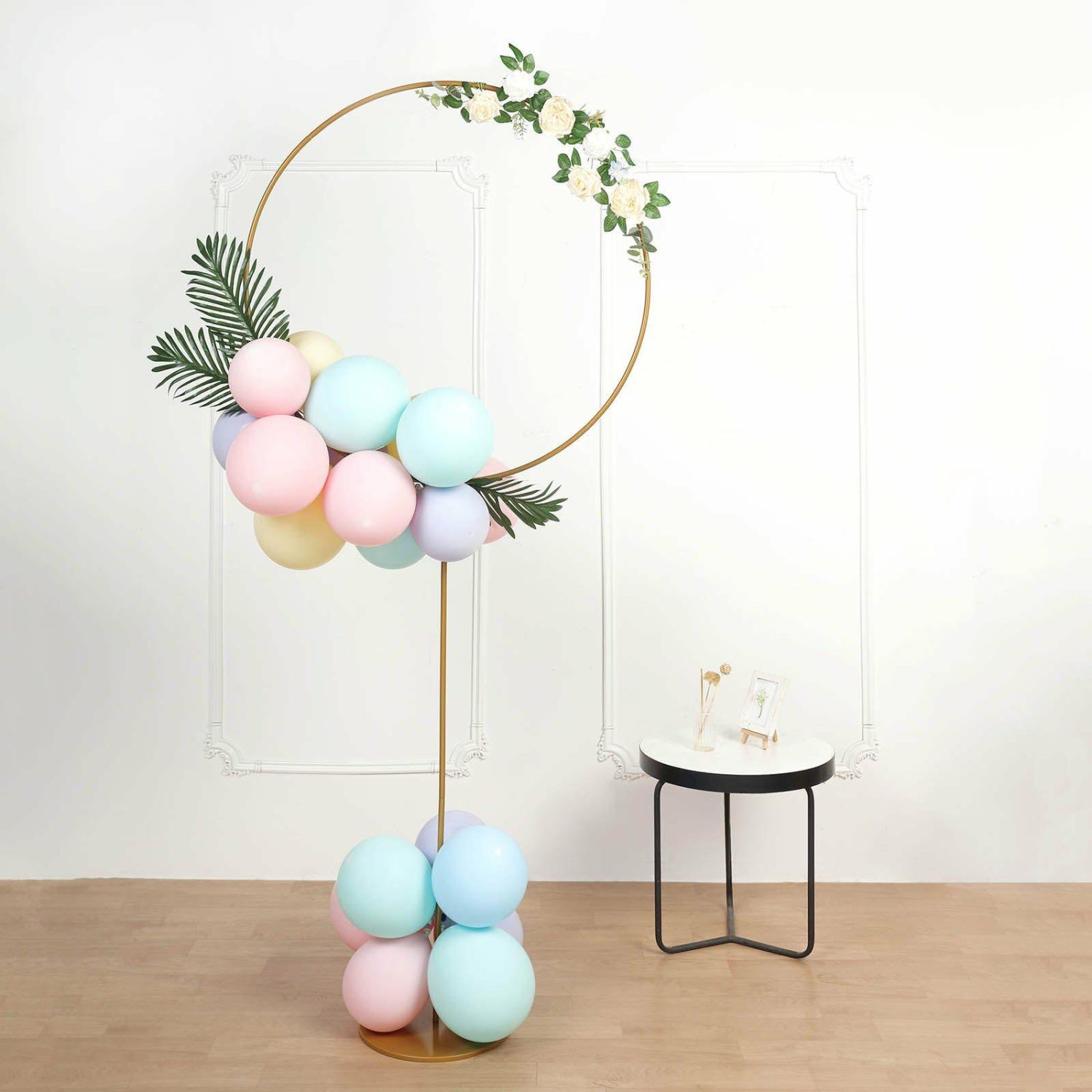 Pillar & Pedestal Display Stands | Gold Balloon Column With Hoop Flower Pillar Stand, Metal Arch Table Centerpiece – Height Adjustable 7ft Pillar & Pedestal Display Stands Pillar & Pedestal Display Stands