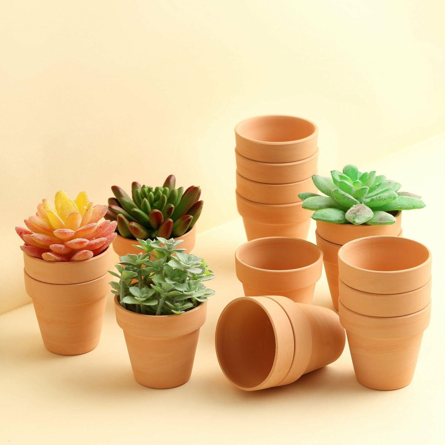 Planters | 24 Pack Small Mini Terracotta (Rust) Pot Clay Succulent Planter Ceramic Favor Buckets 2.5″ Floral Planter & Supplies Planters