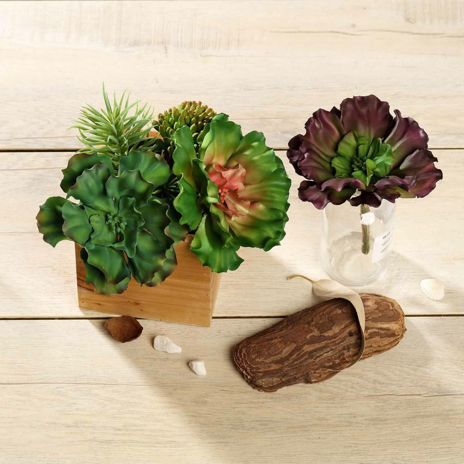 Succulent Plants | 3 Pack Artificial PVC Wavy Kalanchoe Decorative Succulent Plants 6″ Artificial Plants Succulent Plants