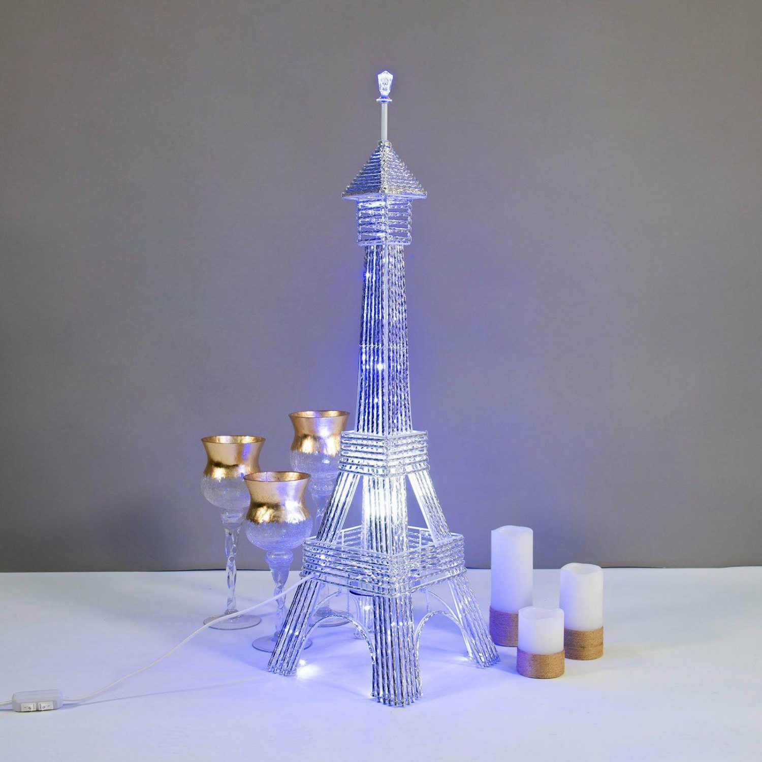 Table Lamps | Color Changing LED Metal Eiffel Tower Columns LED Lamp, Night Light Wedding Centerpiece 3.5ft Centerpiece LED Table Lamps