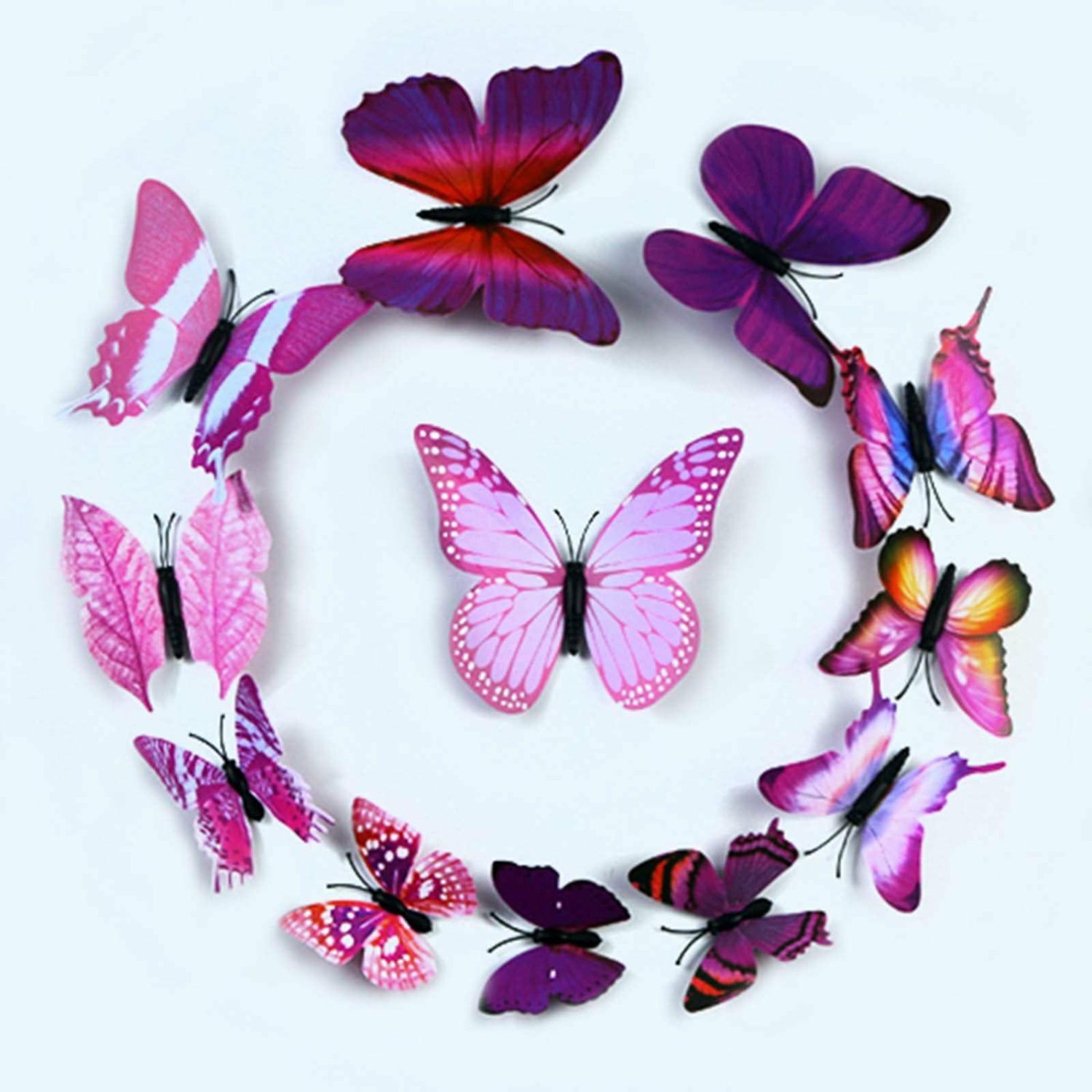 Table Scatters | 12 Pack 3D Butterfly Wall Decals, DIY Stickers Decor – Purple Collection Table Accents Purple