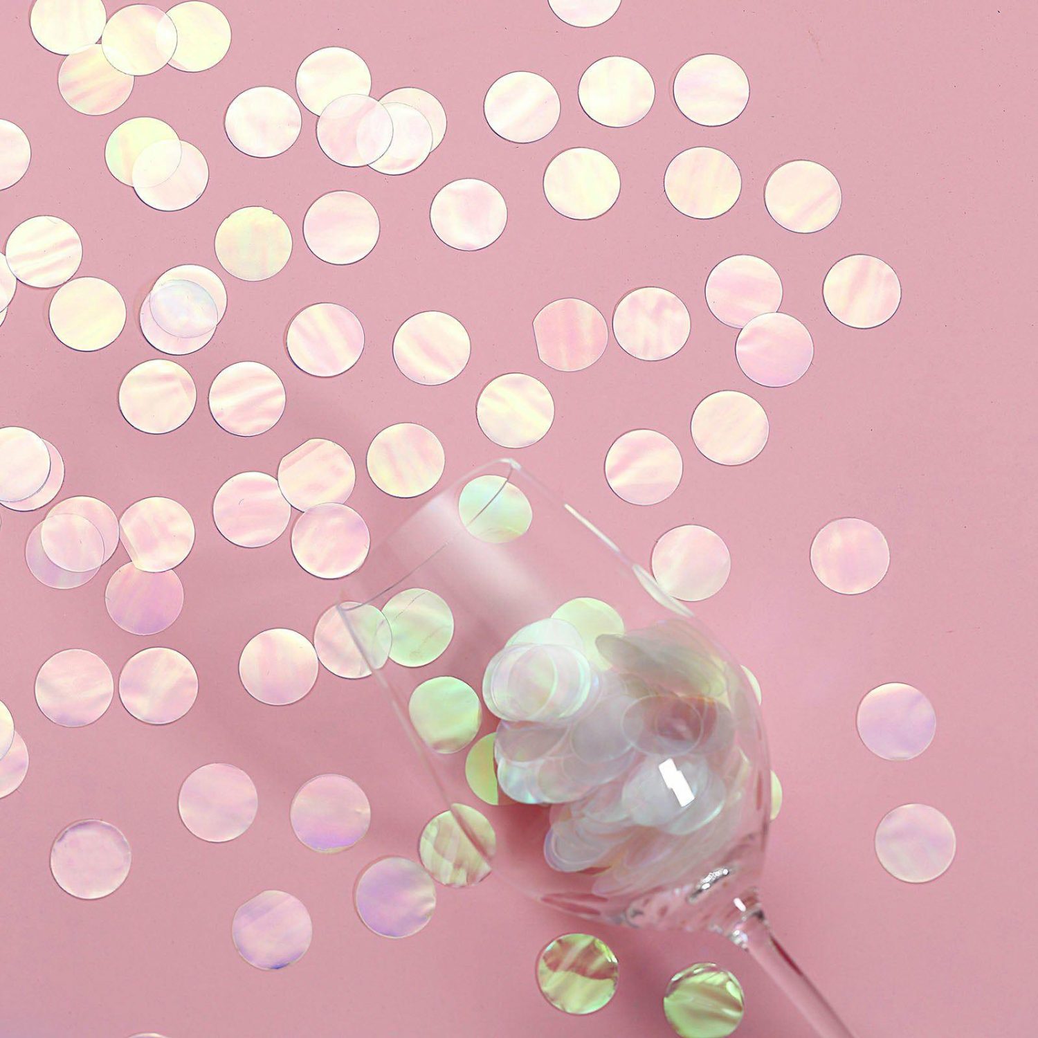 Table Scatters | 18G Bag Iridescent Round Foil Metallic Table Confetti Dots, Balloon Confetti Decor Table Accents Iridescent