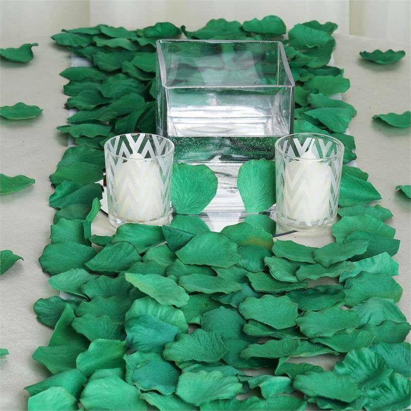 Table Scatters | 500 Pack Hunter Emerald Green Silk Rose Petals Table Confetti or Floor Scatters Table Accents Hunter Emerald Green