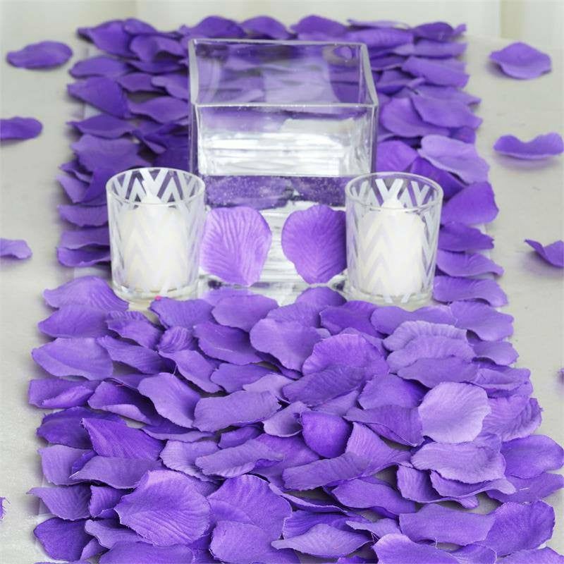 Table Scatters | 500 Pack Purple Silk Rose Petals Table Confetti or Floor Scatters Table Accents Purple