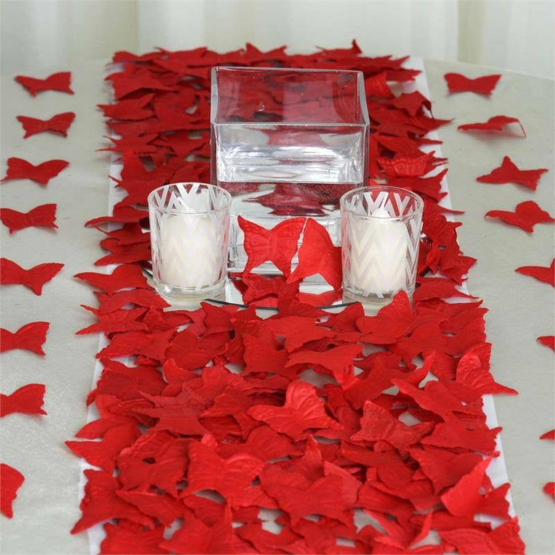 Table Scatters | 500 Pack Red Silk Butterfly Confetti Party Table Scatters Table Accents Red