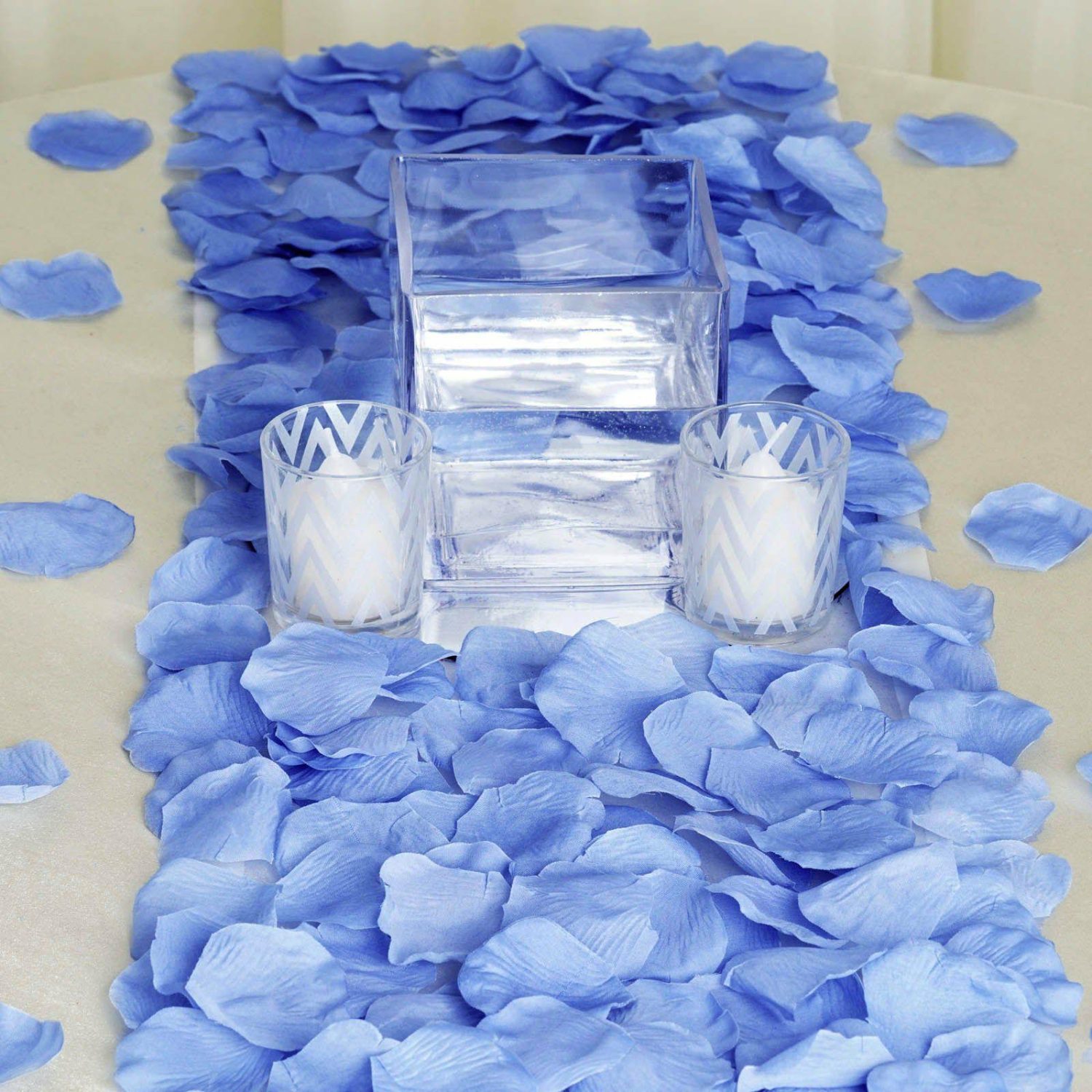 Table Scatters | 500 Pack Serenity Blue Silk Rose Petals Table Confetti or Floor Scatters Table Accents Serenity blue