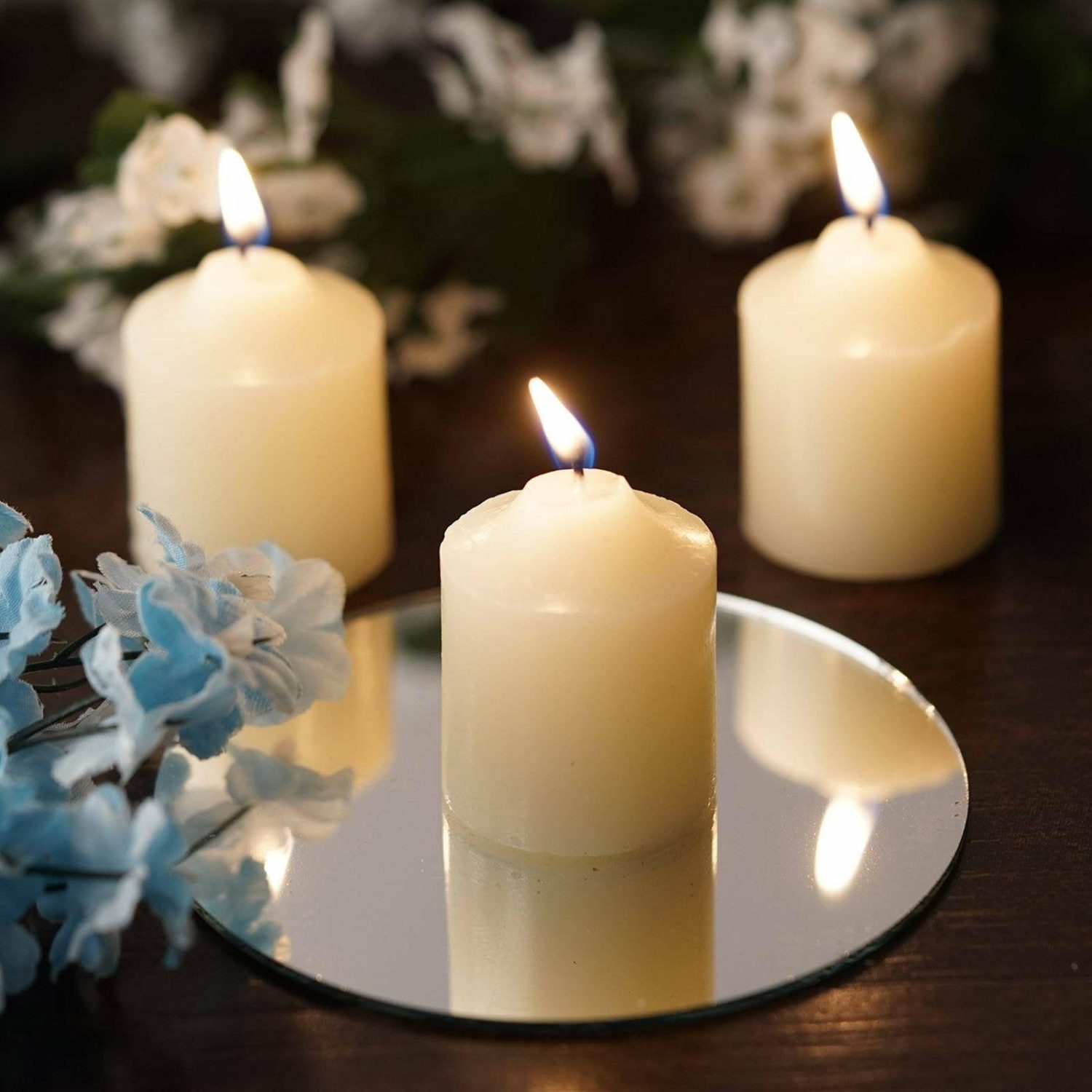 Tabletop Candles | 12 Pack Ivory Votive Candles, Mini Multi-Purpose Candle Decor 2″ Candelabra Ivory