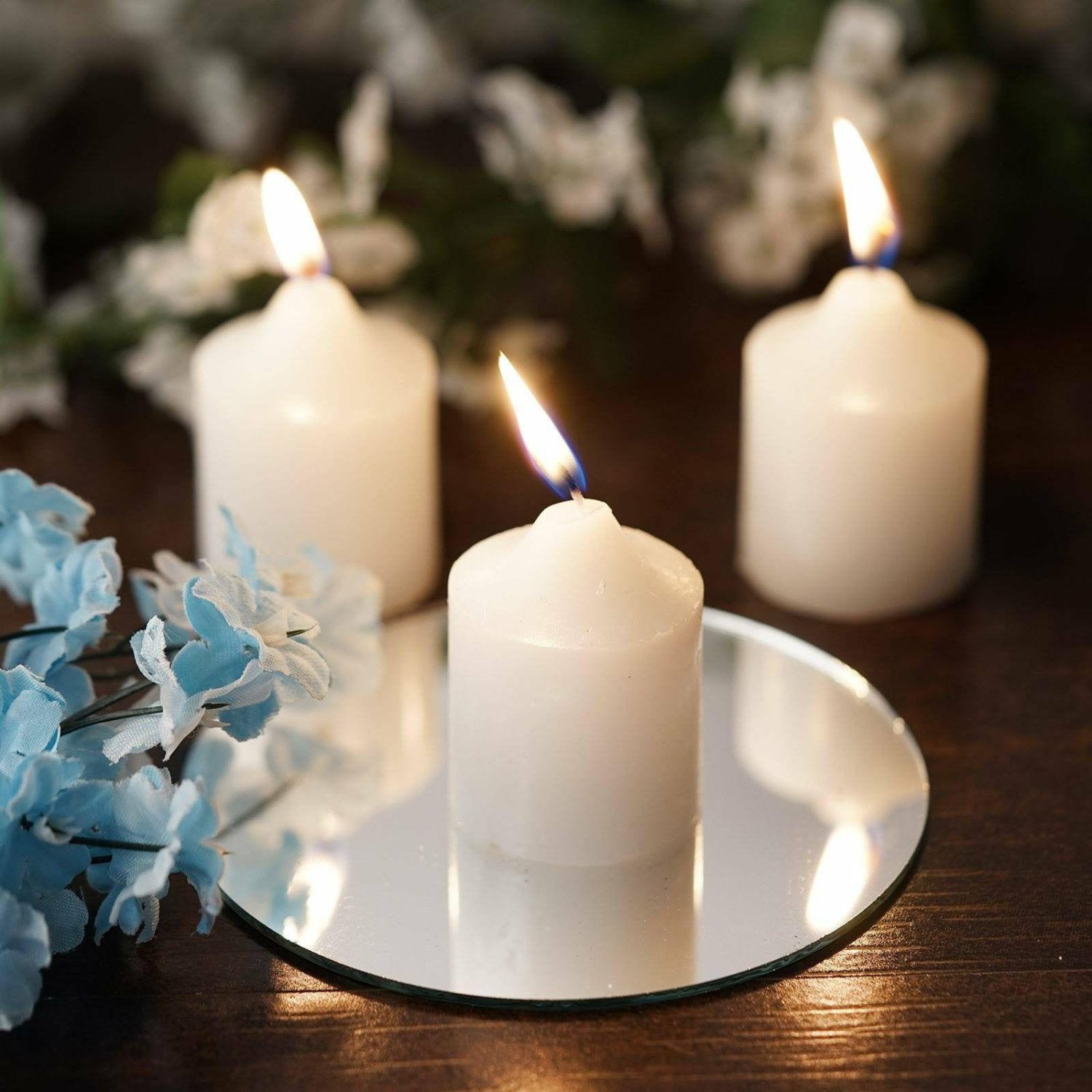 Tabletop Candles | 12 Pack White Votive Candles, Mini Multi-Purpose Candle Decor 2″ Candelabra Tabletop Candles