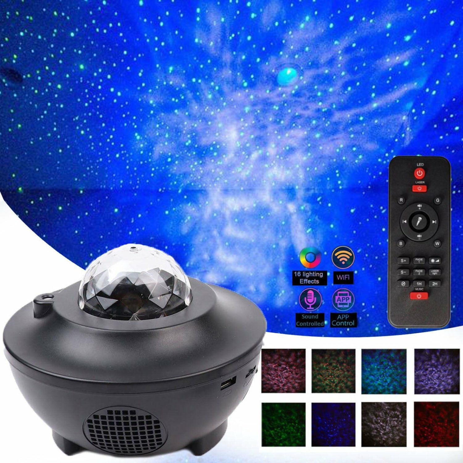 Tabletop LED Décor | Color Changing Galaxy Sky Light Projector Lamp, Battery Operated Party Light Table Accents Galaxy Projector