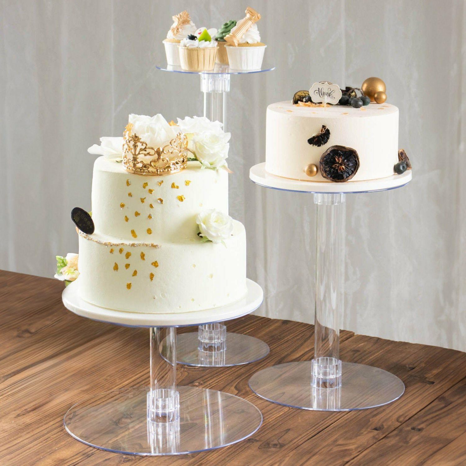 Tiered Cake Stand | 3-Tier Clear Acrylic Cake Stand Set, Cupcake Holder Dessert Pedestals Cake & Dessert Table 3 Tier