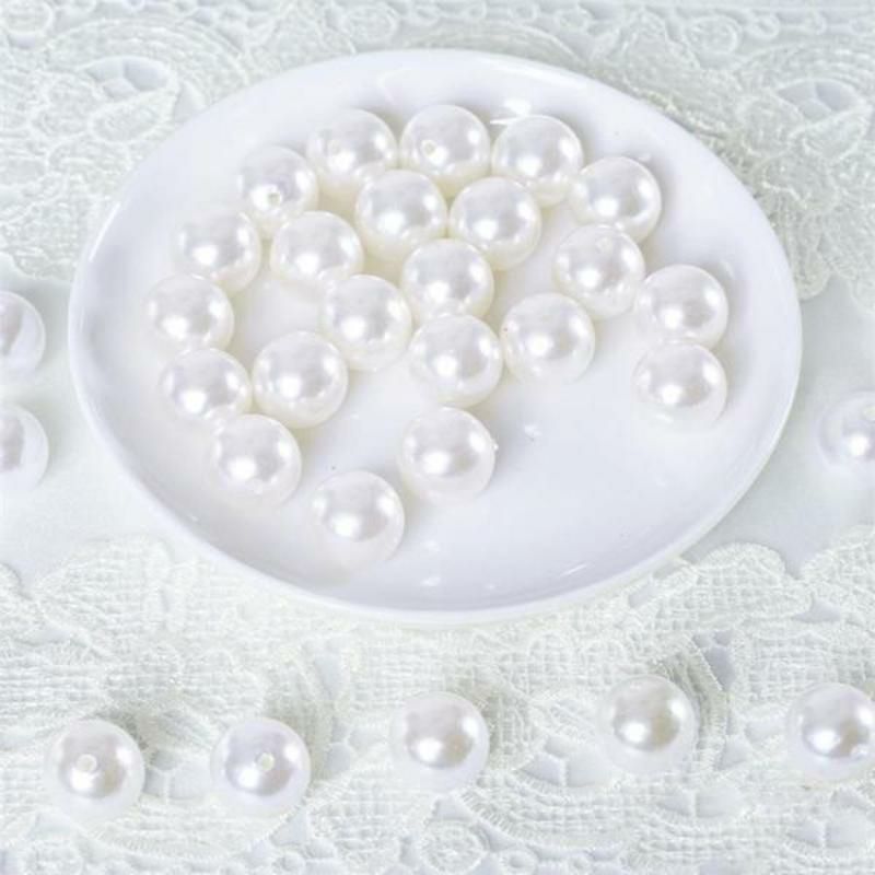 Vase Fillers | 120 Pack Glossy White Faux Craft Pearl Beads and Vase Filler 20mm Floral Vase Vase Fillers