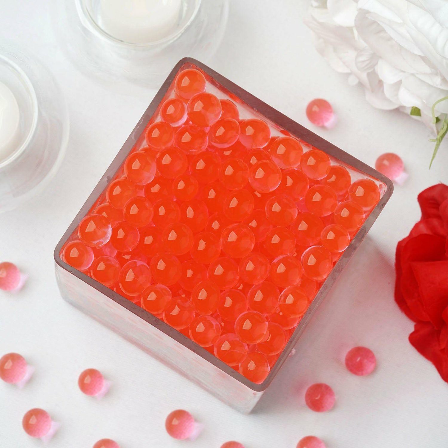 Vase Fillers | 200-250 Pcs Small Red Nontoxic Jelly Ball Water Bead Vase Fillers Floral Vase Red