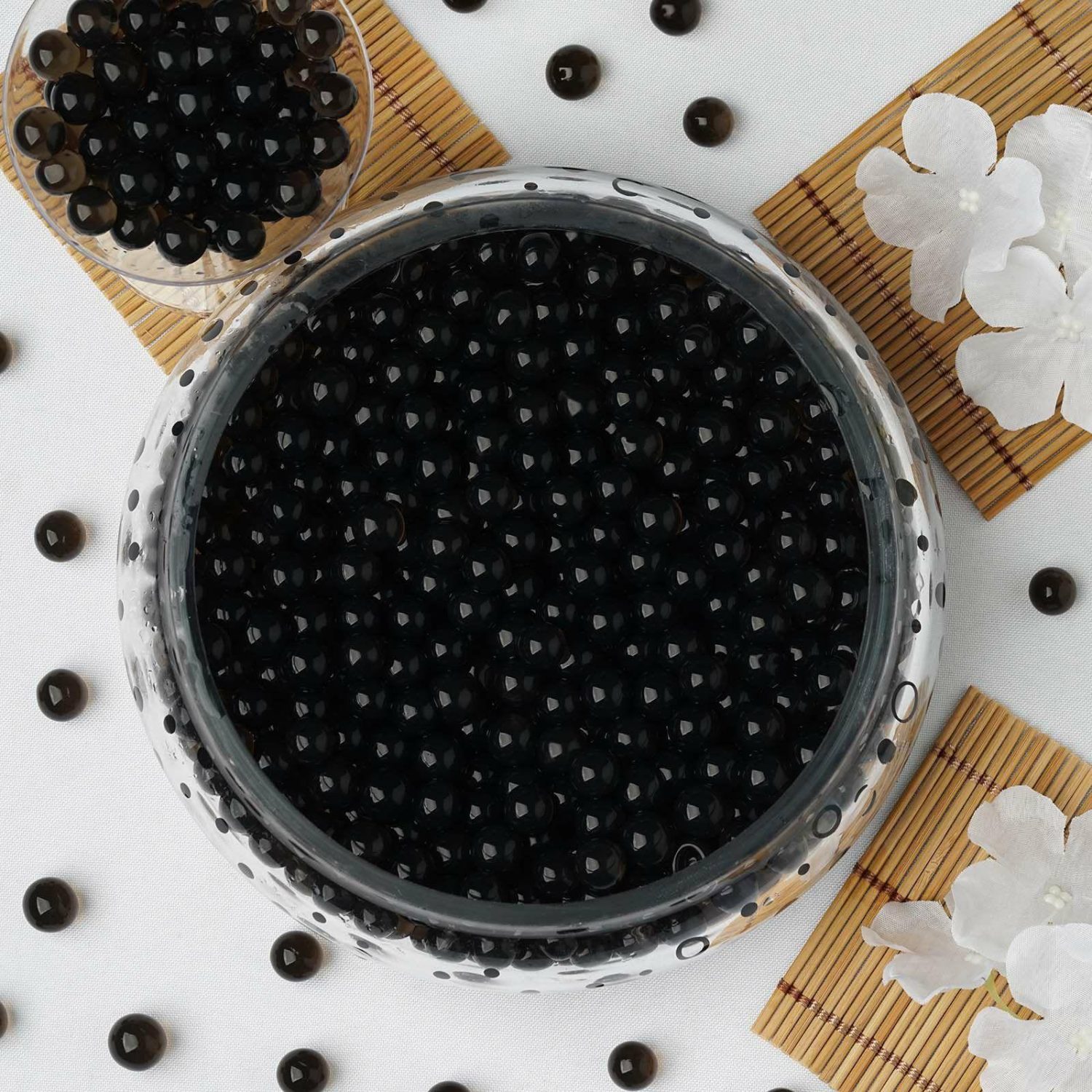 Vase Fillers | Large Black Nontoxic Jelly Ball Water Bead Vase Fillers 100g Floral Vase Black