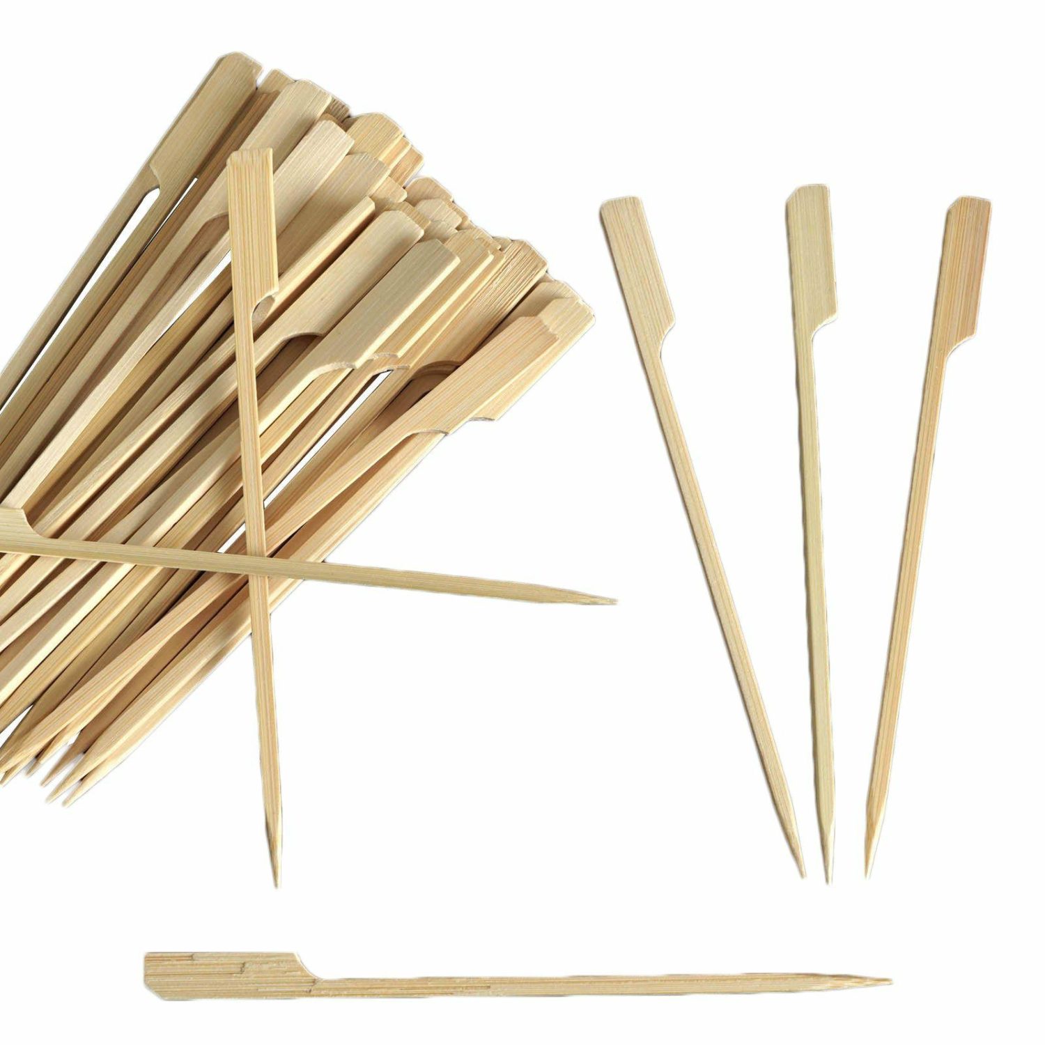 Dessert Servewares | 100 Pack Eco Friendly Paddle Shaped Bamboo Skewers Cocktail Picks 6″ Cake & Dessert Table Dessert Servewares