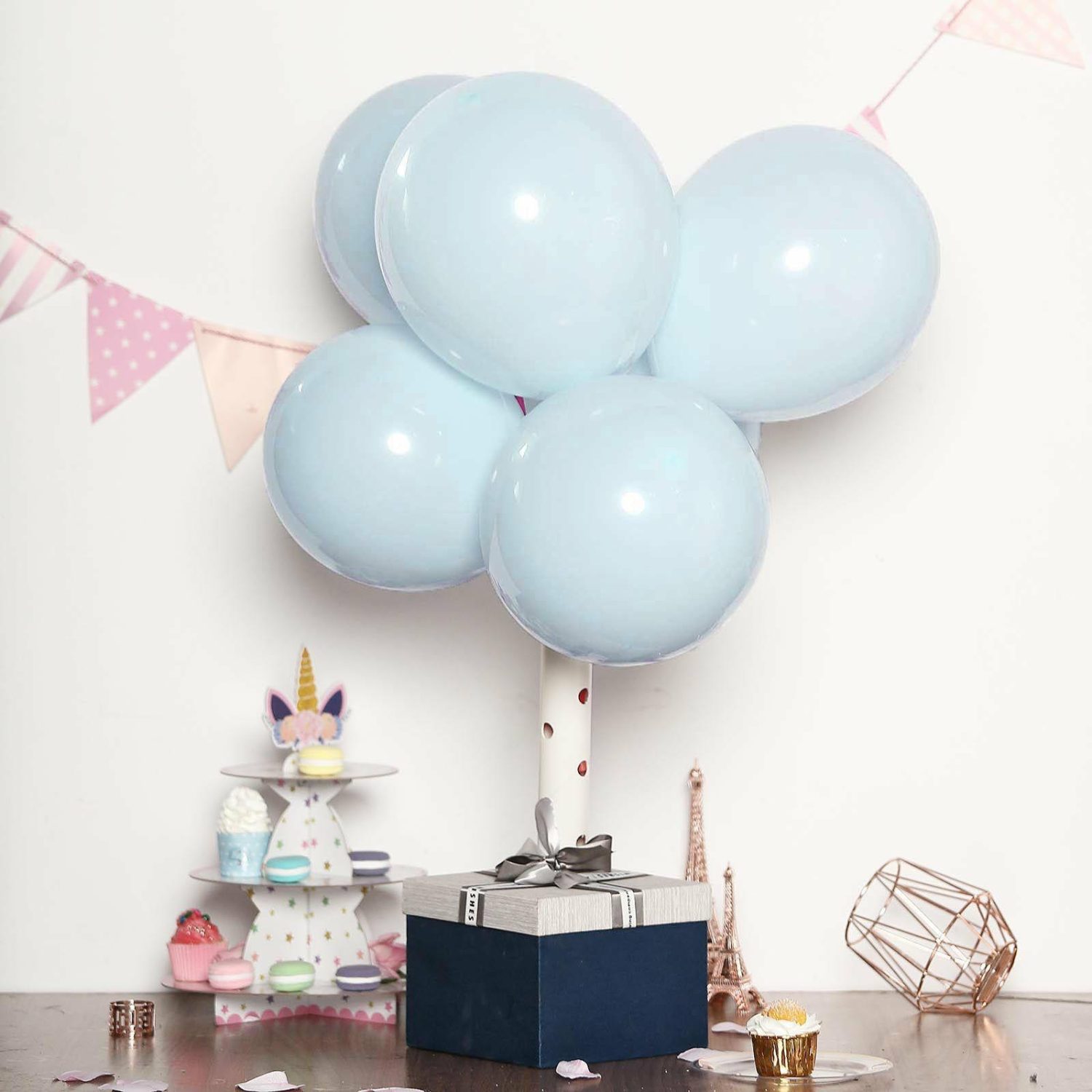 Latex Balloons | 25 Pack Matte Pastel Ice Blue Helium or Air Latex Party Balloons 12″ Balloons Ice Blue