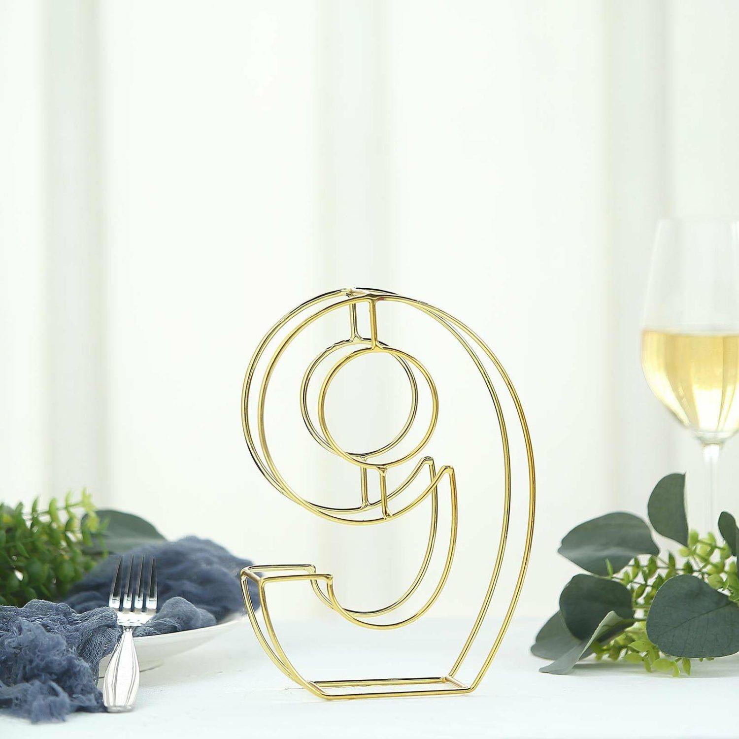 Letters & Table Numbers | Gold Freestanding 3D Decorative Metal Wire “9” Numbers, Wedding Table Numbers 8″ Tall Letters & Table Numbers Letters & Table Numbers