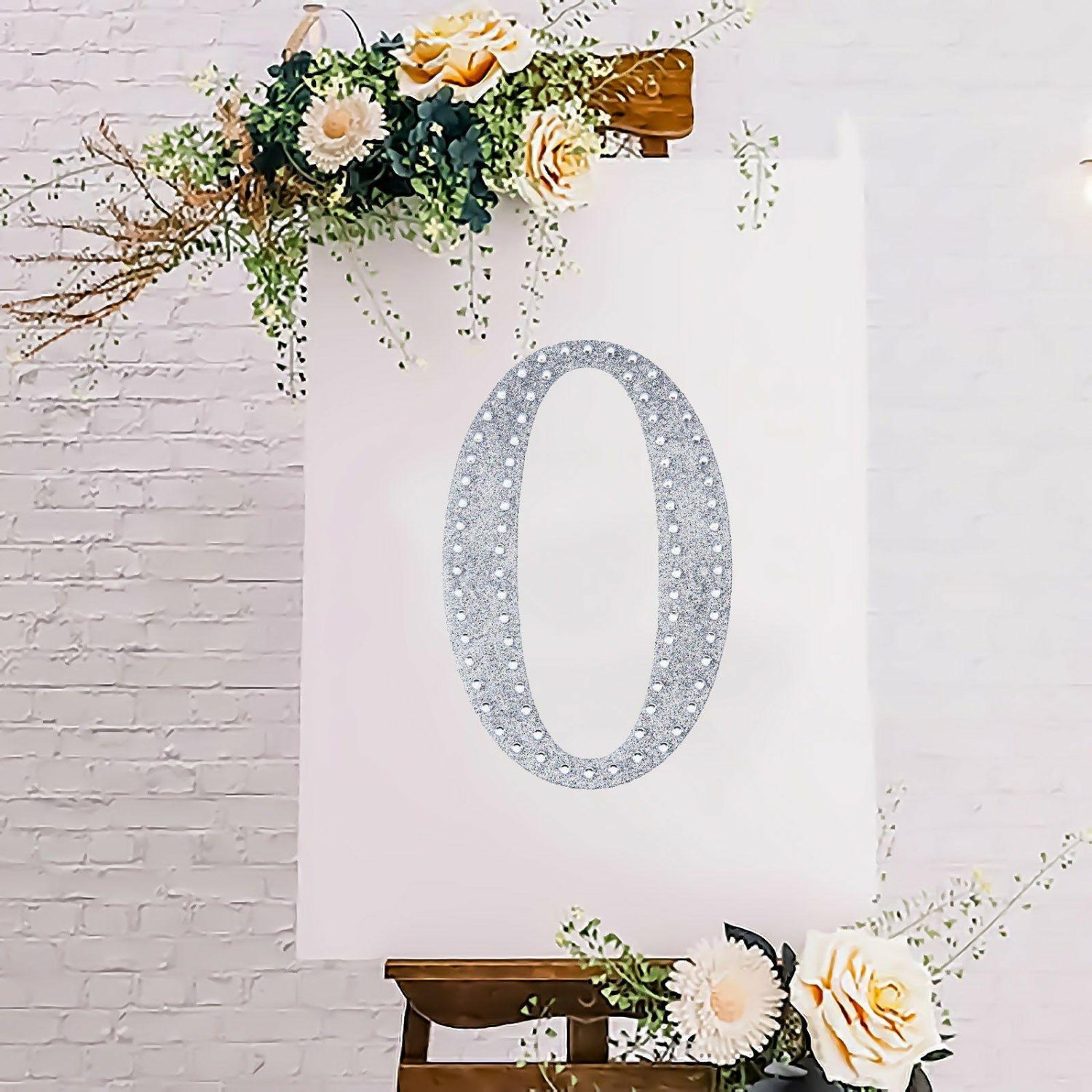 Letters & Table Numbers | Silver Decorative Rhinestone Alphabet “O” Letter Stickers DIY Crafts 8″ Letters & Table Numbers Letters & Table Numbers